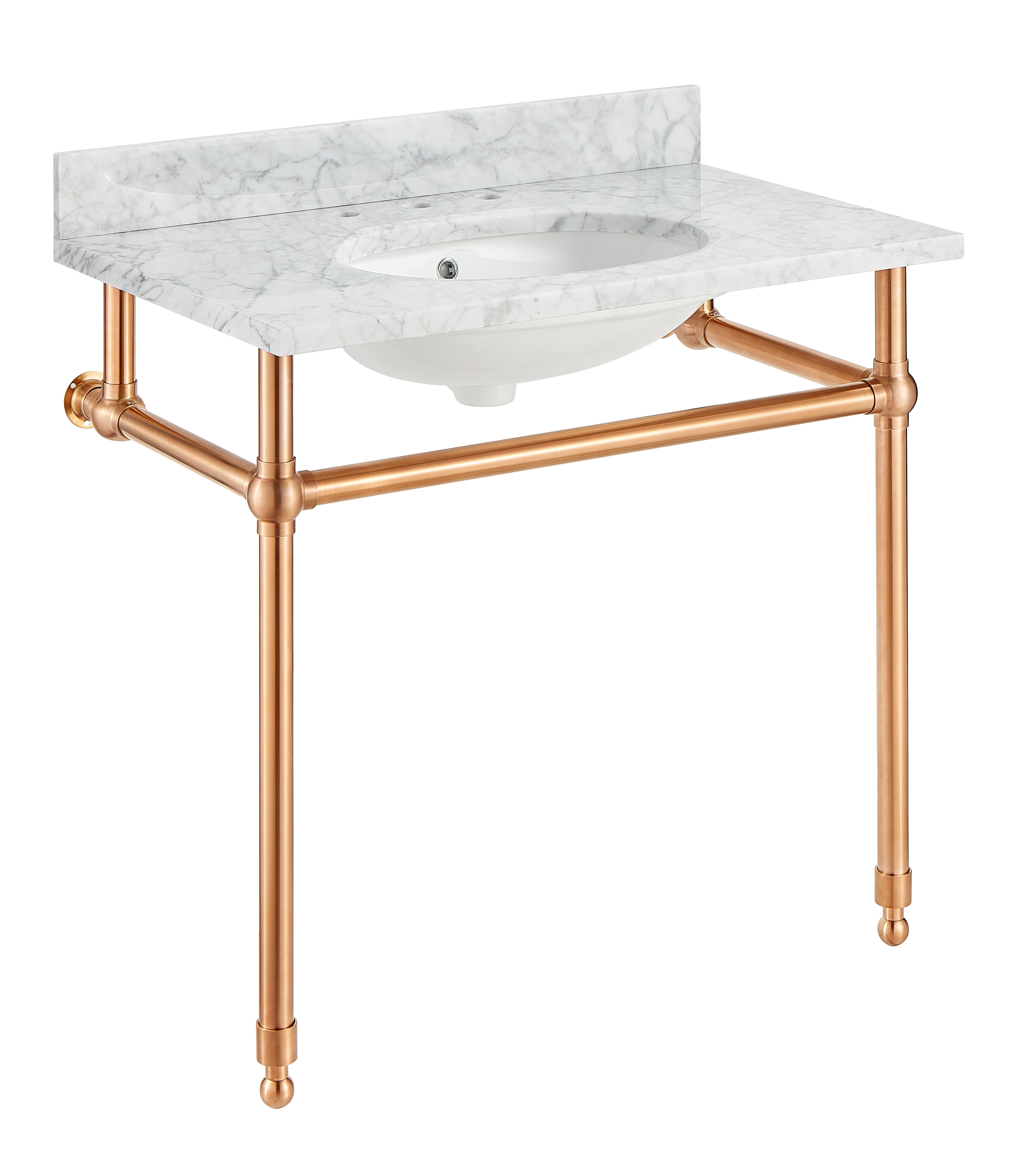 ANZZI  Verona 34.5 in. Console Sink with Carrara White Counter Top ANZZI