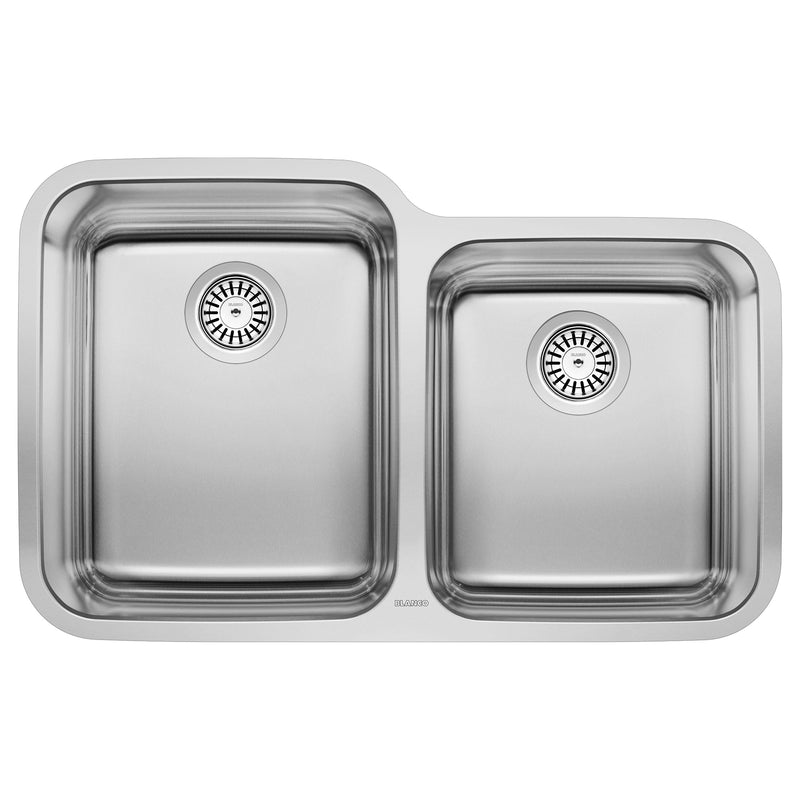Blanco Stellar 32" 60/40 Double Bowl Undermount Stainless Steel Kitchen Sink Blanco