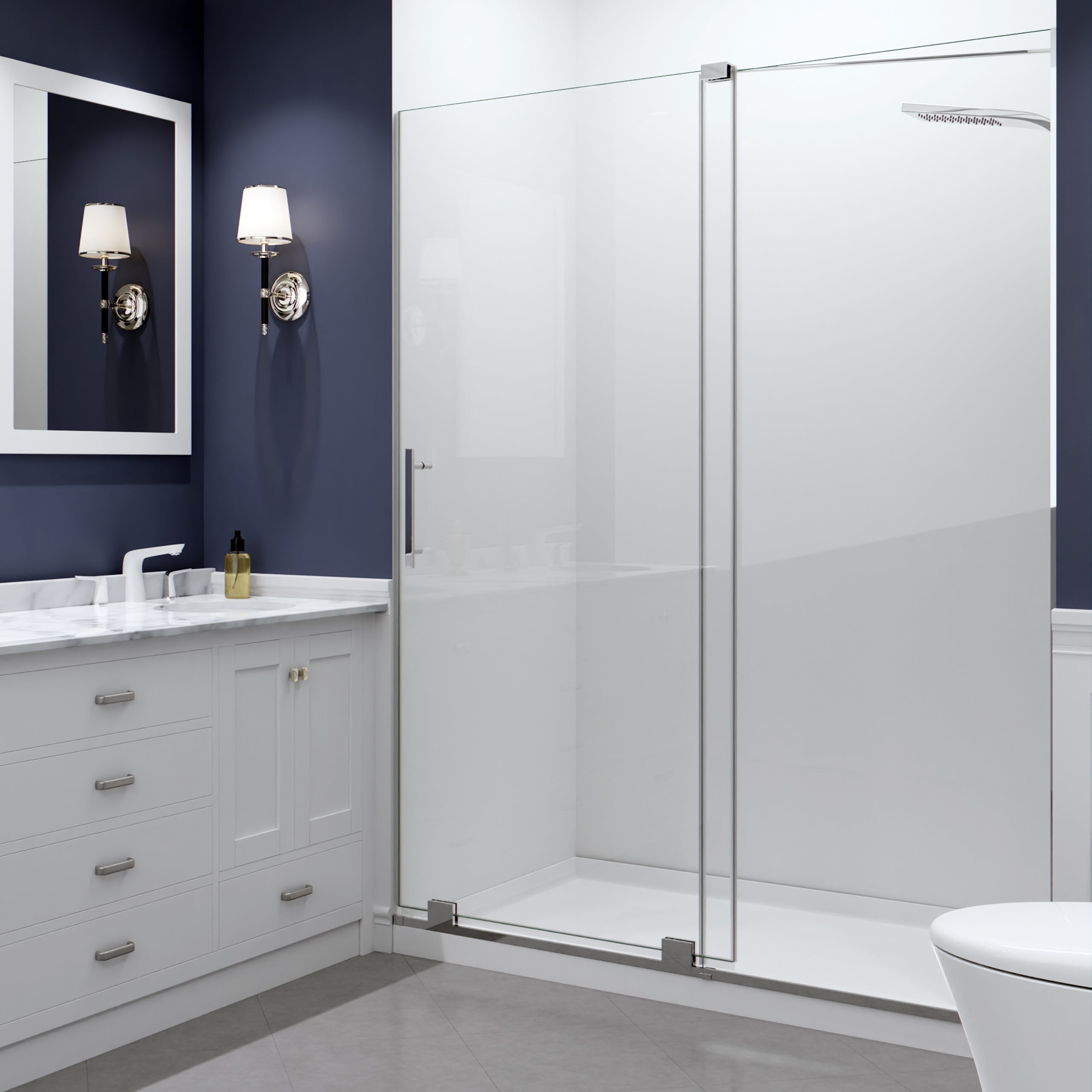 ANZZI  Longboat Series 60 in. x 76 in. Semi-Frameless Shower Door with TSUNAMI GUARD ANZZI