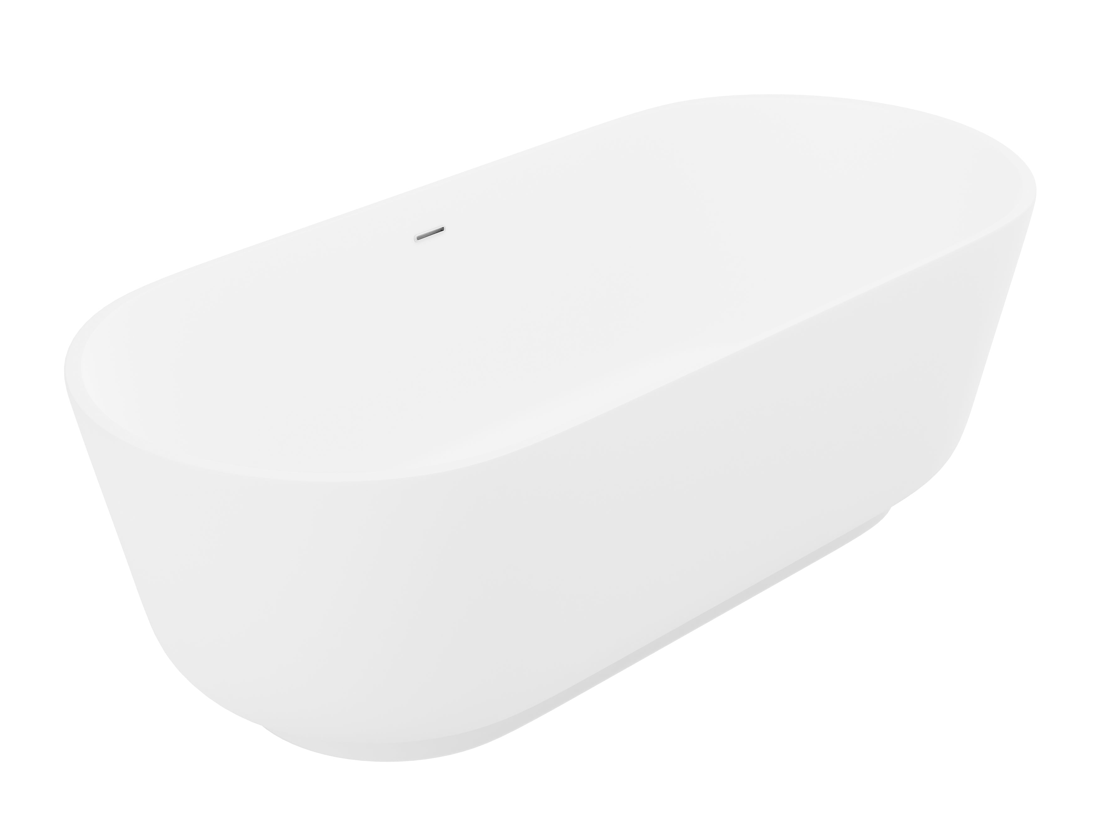 ANZZI  Badi 5.9 ft. Solid Surface Center Drain Freestanding Bathtub ANZZI