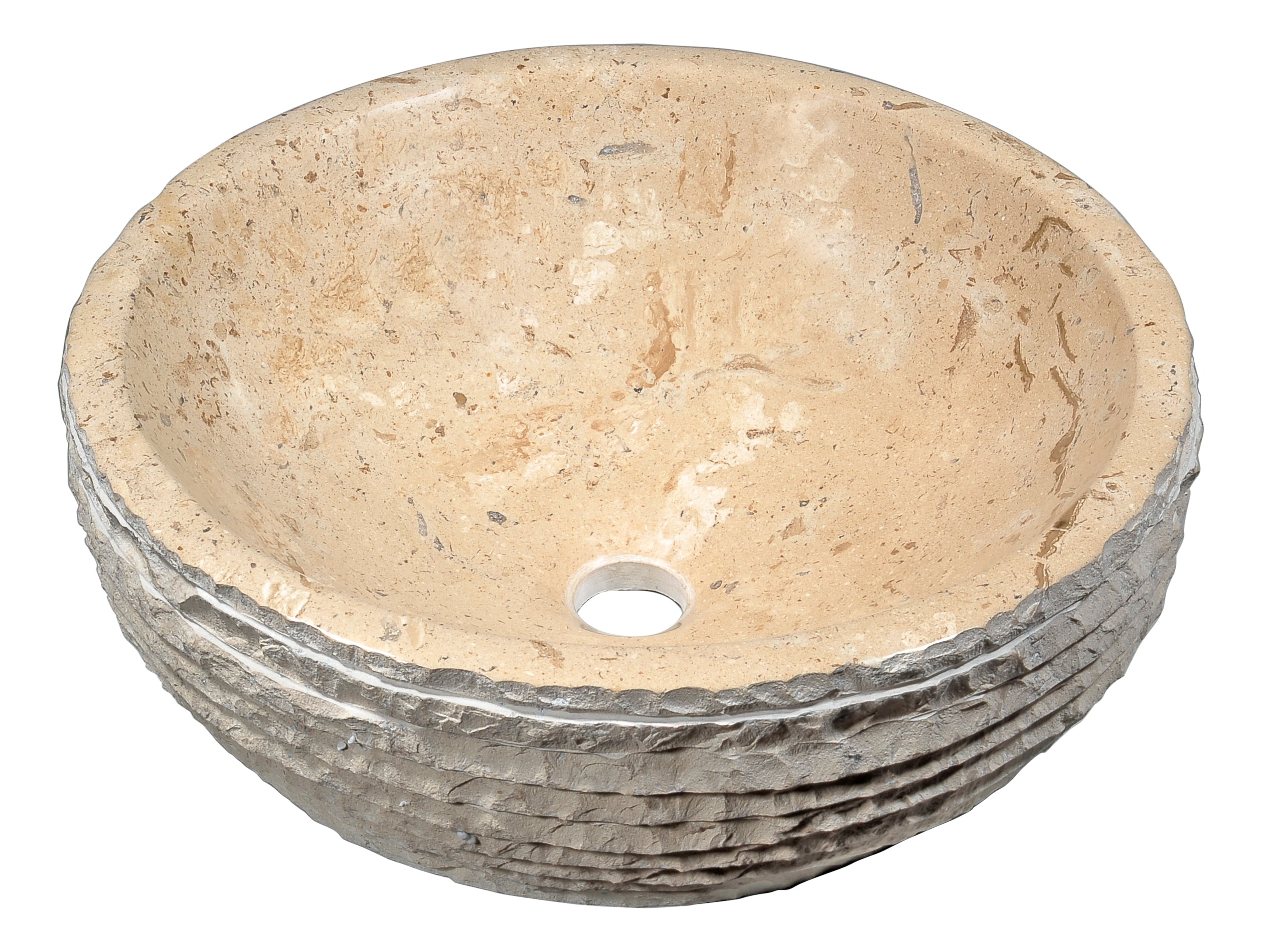 ANZZI  Solon Vessel Sink in Classic Cream Marble ANZZI