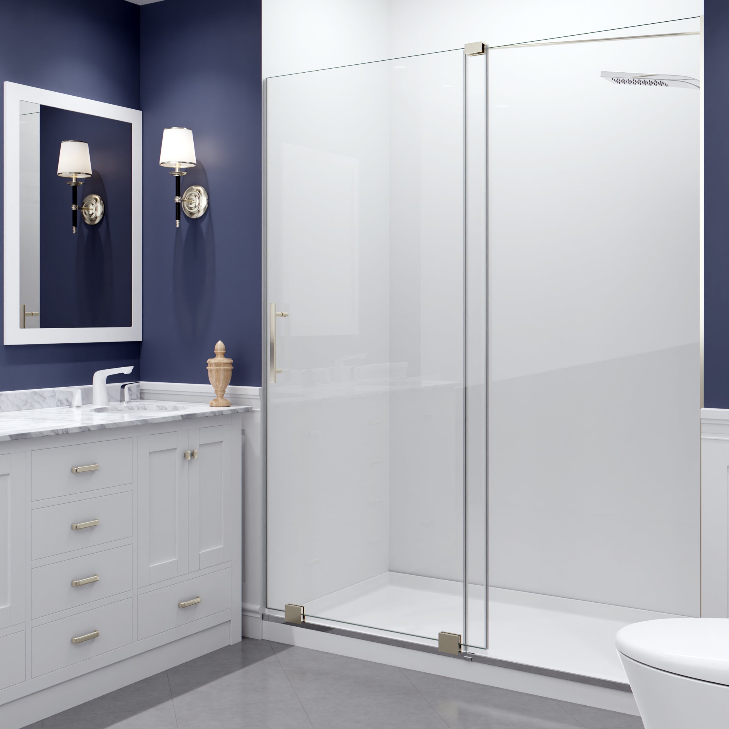 ANZZI  Longboat Series 60 in. x 76 in. Semi-Frameless Shower Door with TSUNAMI GUARD ANZZI