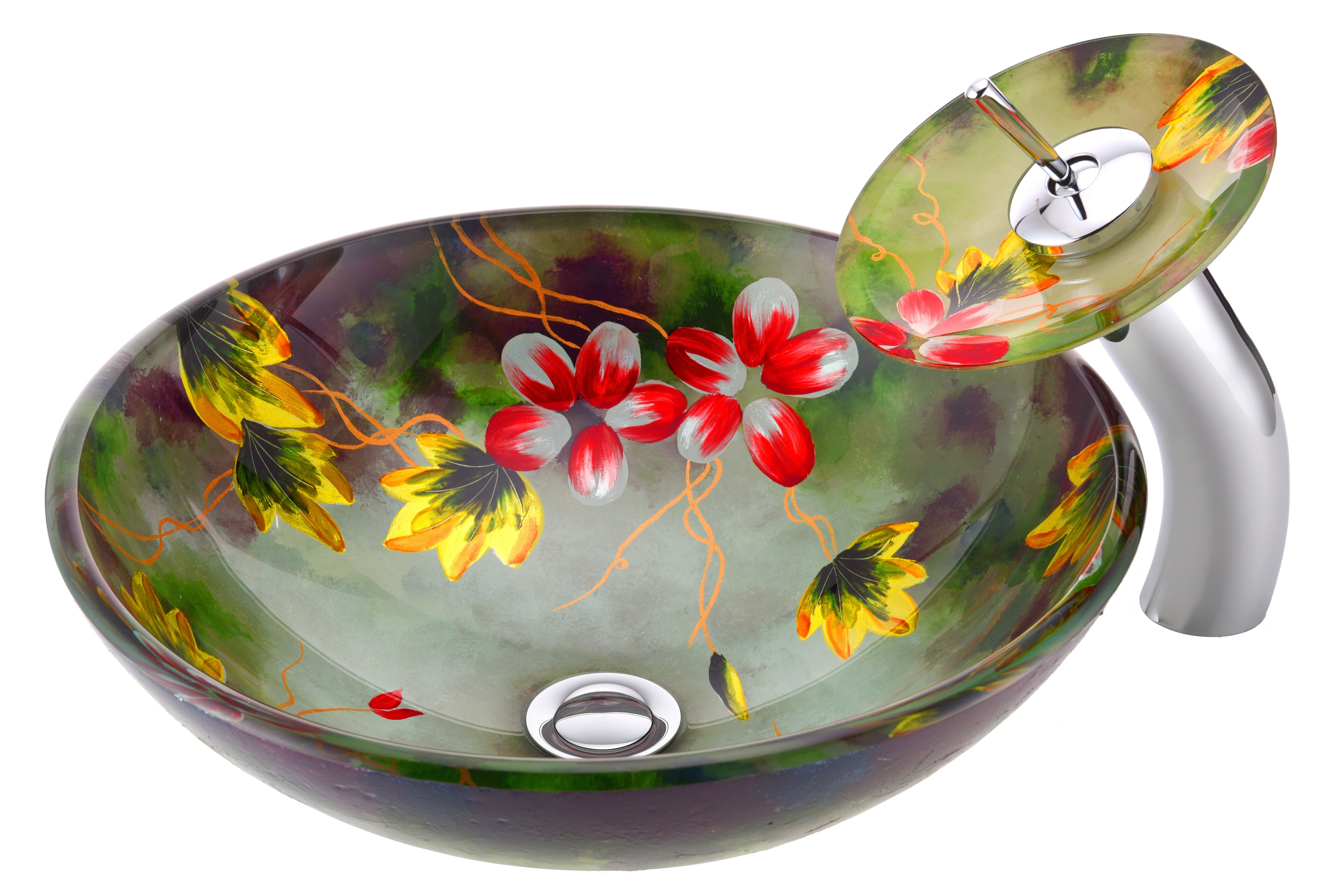 ANZZI  Panye Series Vessel Sink in Hand Painted Mural ANZZI
