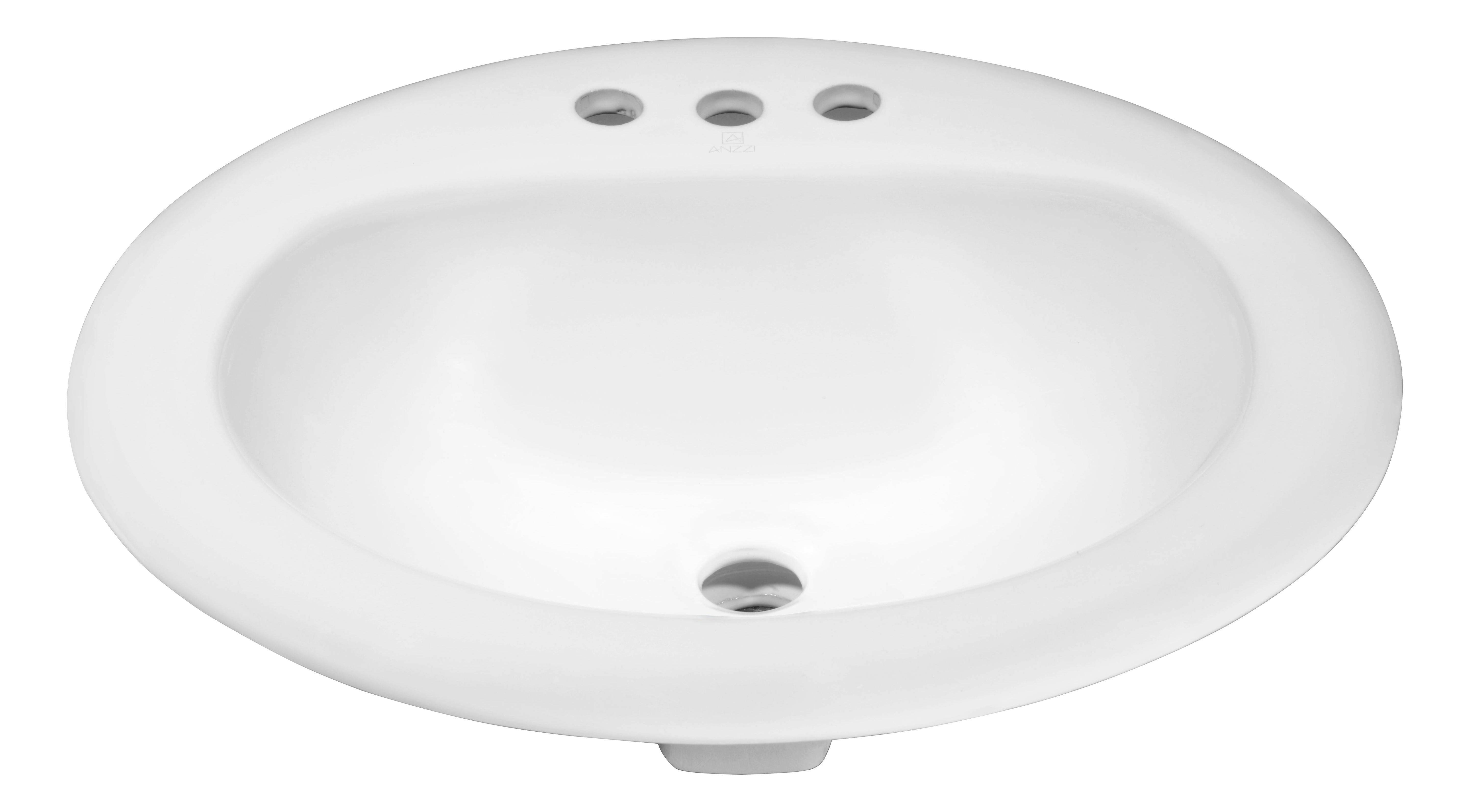 ANZZI Series 20.5 in. Ceramic Drop In Sink Basin ANZZI