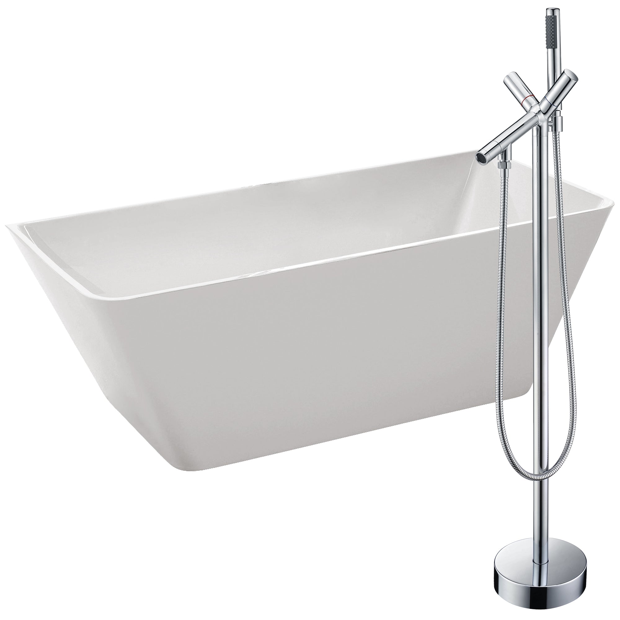 ANZZI  Zenith 67 in. Acrylic Soaking Bathtub with Havasu Faucet ANZZI