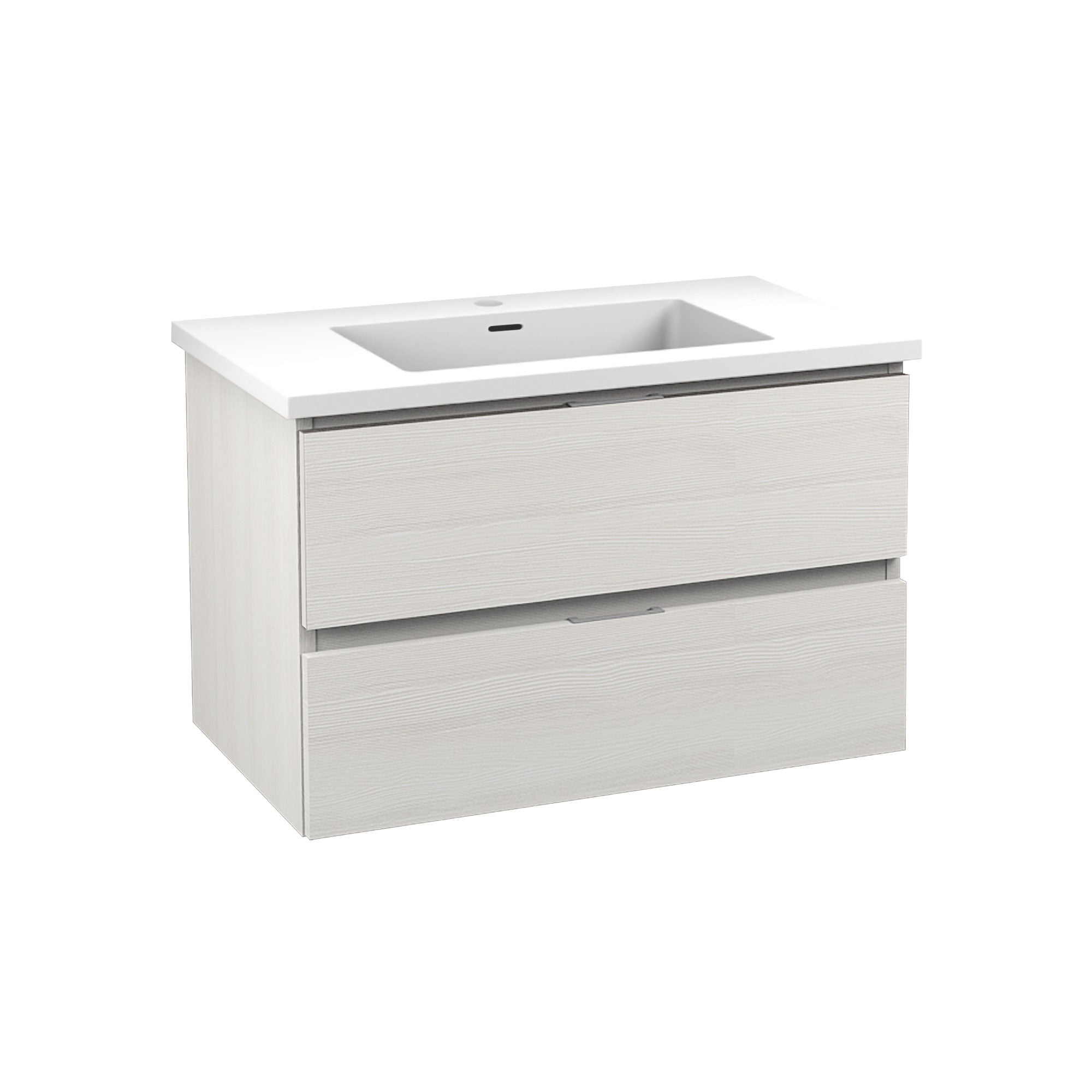 ANZZI  Conques 30 in W x 20 in H x 18 in D Bath Vanity with Cultured Marble Vanity Top with White Basin ANZZI