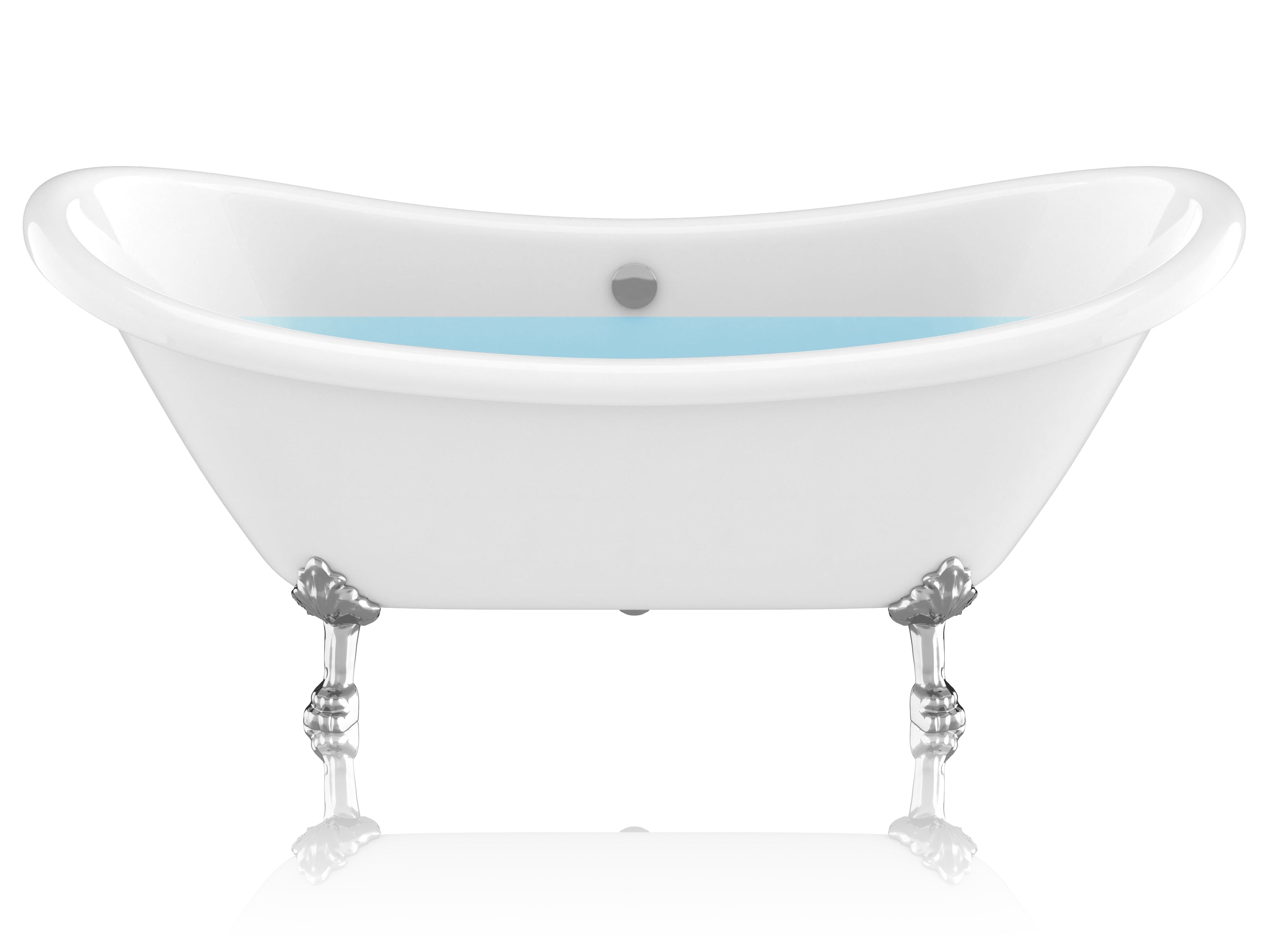 ANZZI 69.29ÃƒÂ¢Ã¢â€šÂ¬Ã‚Â Belissima Double Slipper Acrylic Claw Foot Tub ANZZI