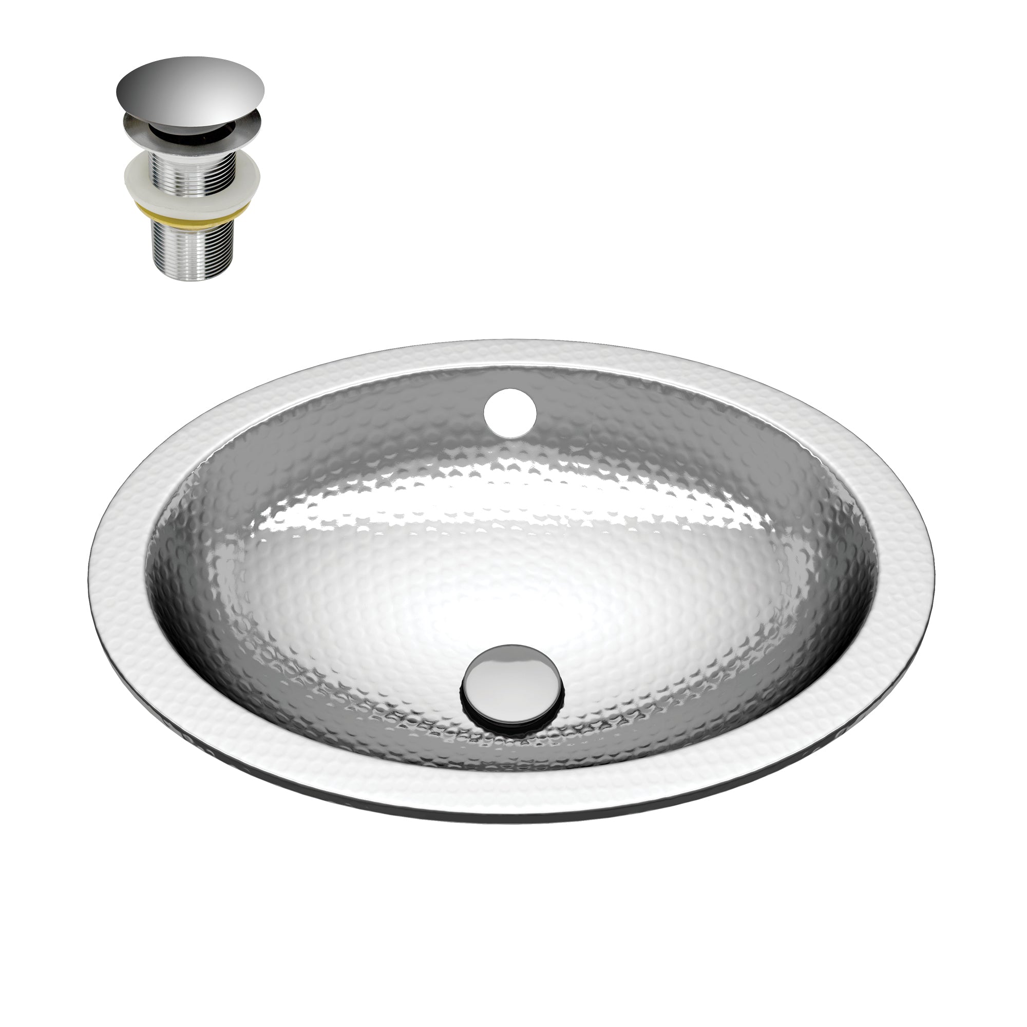 ANZZI  Athenian 20 in. Handmade Drop-in Oval Bathroom Sink ANZZI