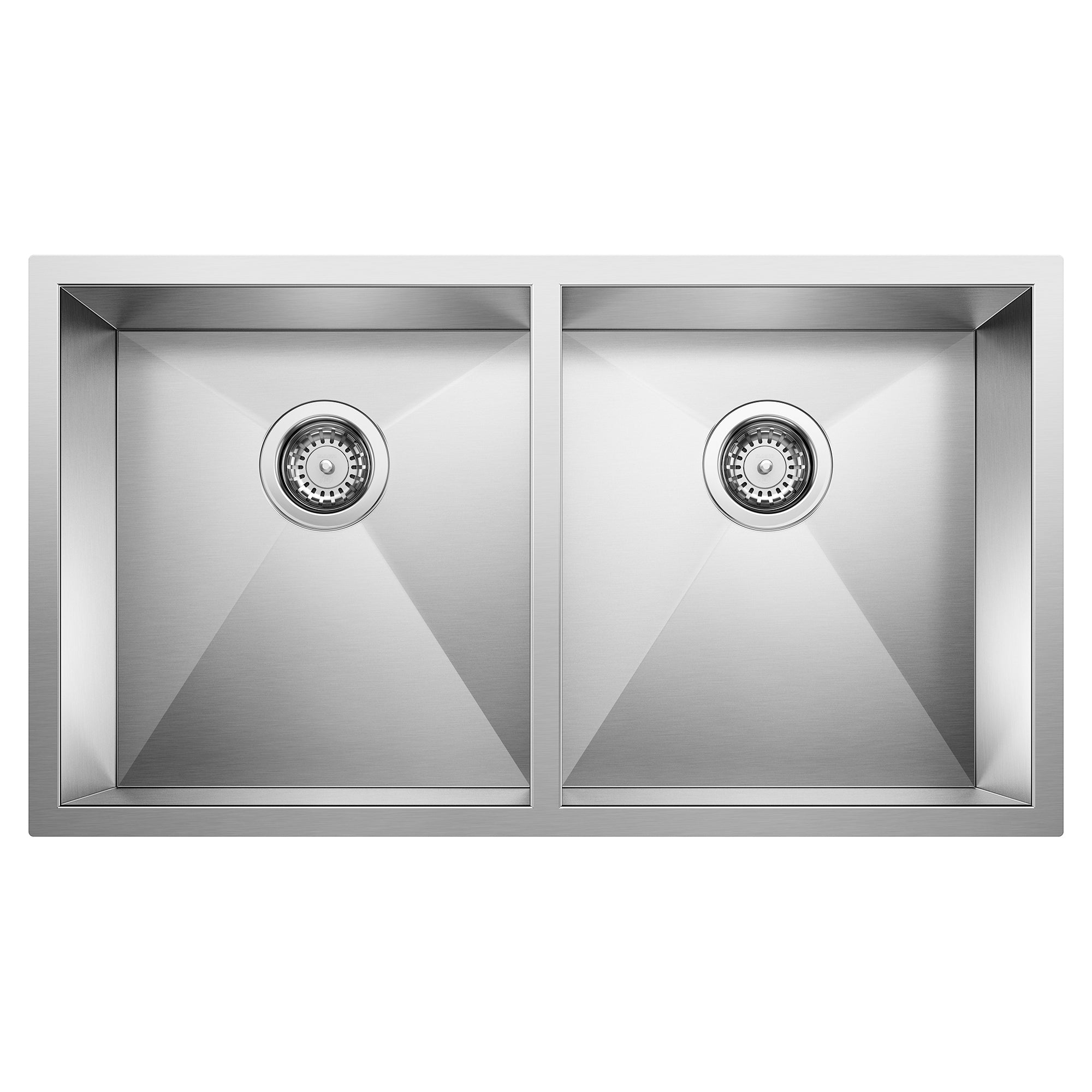 Blanco Quatrus R0 32" 50/50 Double Bowl Undermount Stainless Steel Kitchen Sink Blanco