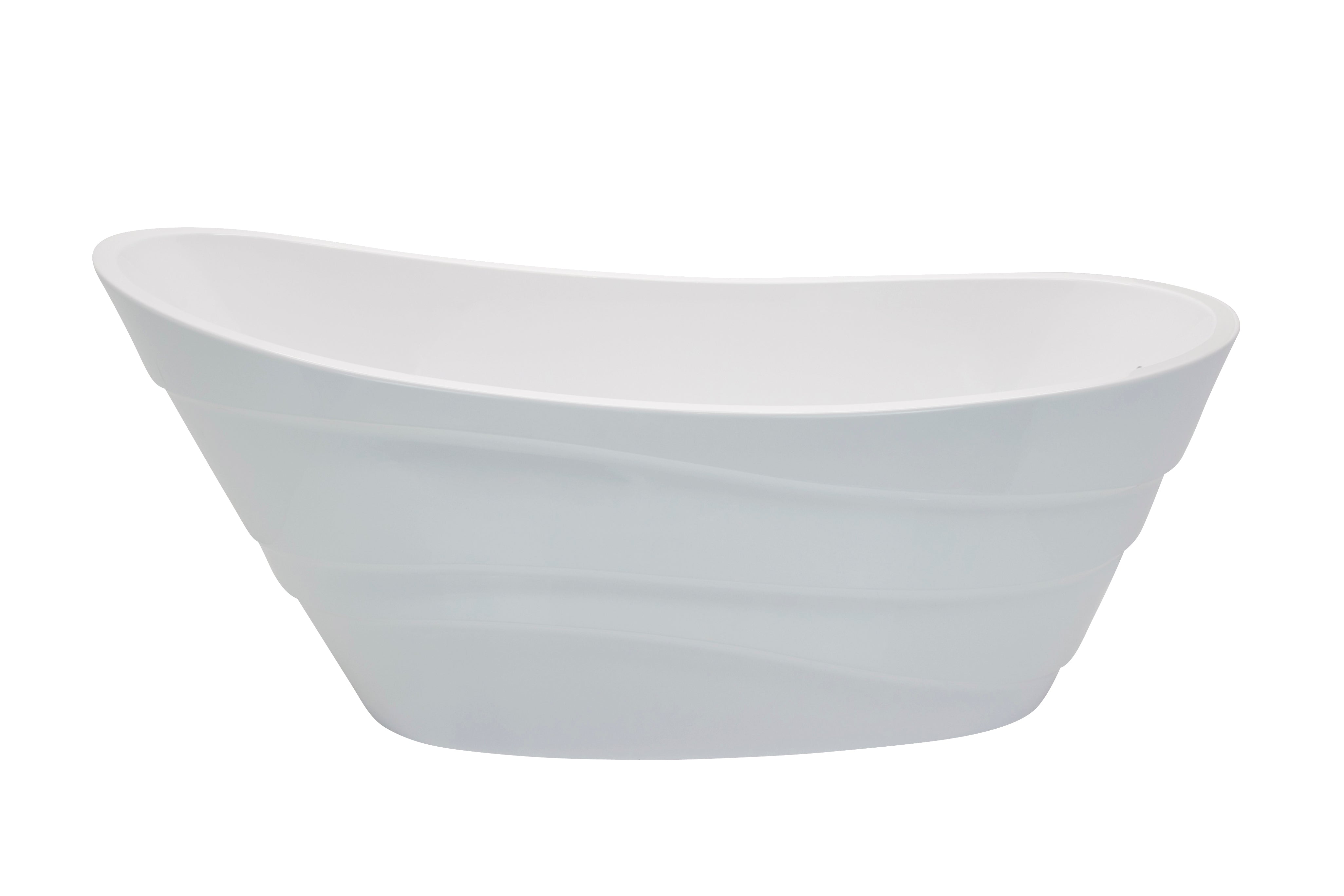 ANZZI  Stratus 5.6 ft. Acrylic Reversible Drain Freestanding Bathtub in Glossy White ANZZI