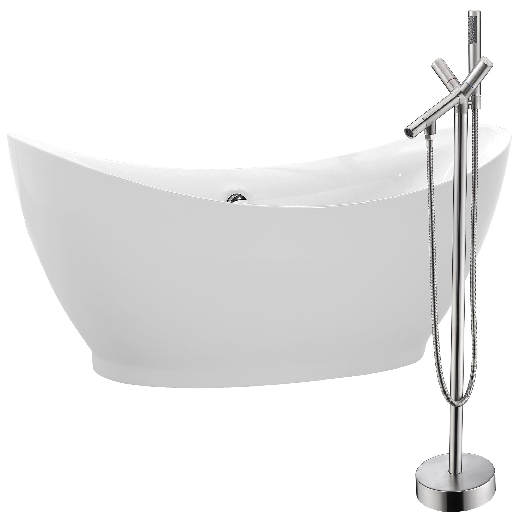 ANZZI  Reginald 68 in. Acrylic Soaking Bathtub with Havasu Faucet ANZZI