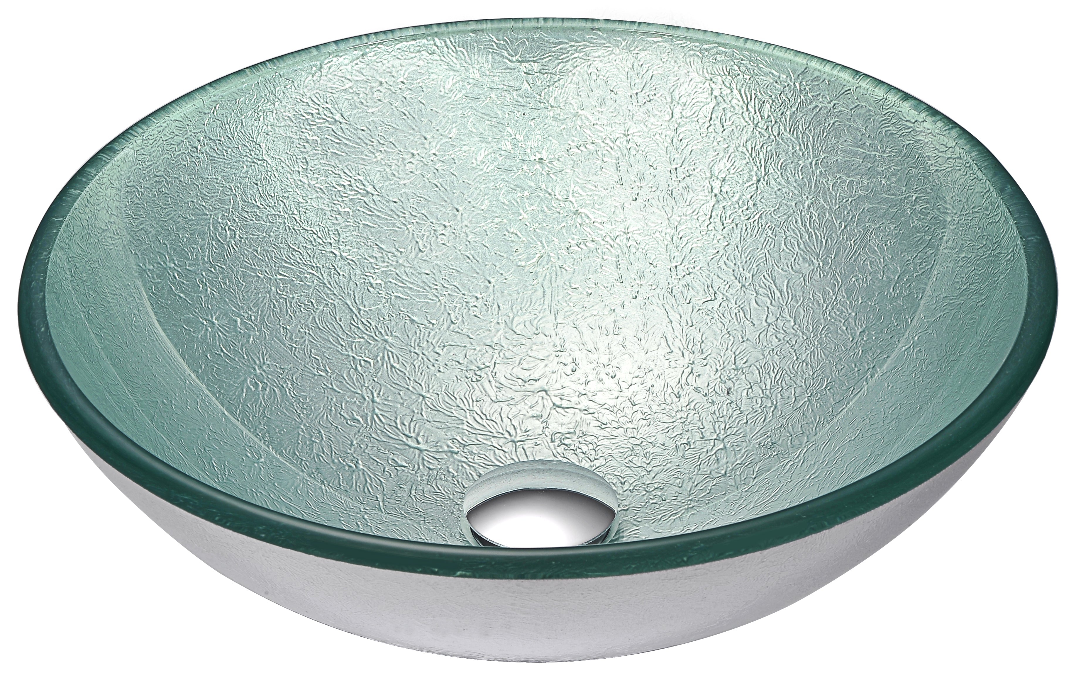 ANZZI  Spirito Series Deco-Glass Vessel Sink in Churning Silver ANZZI
