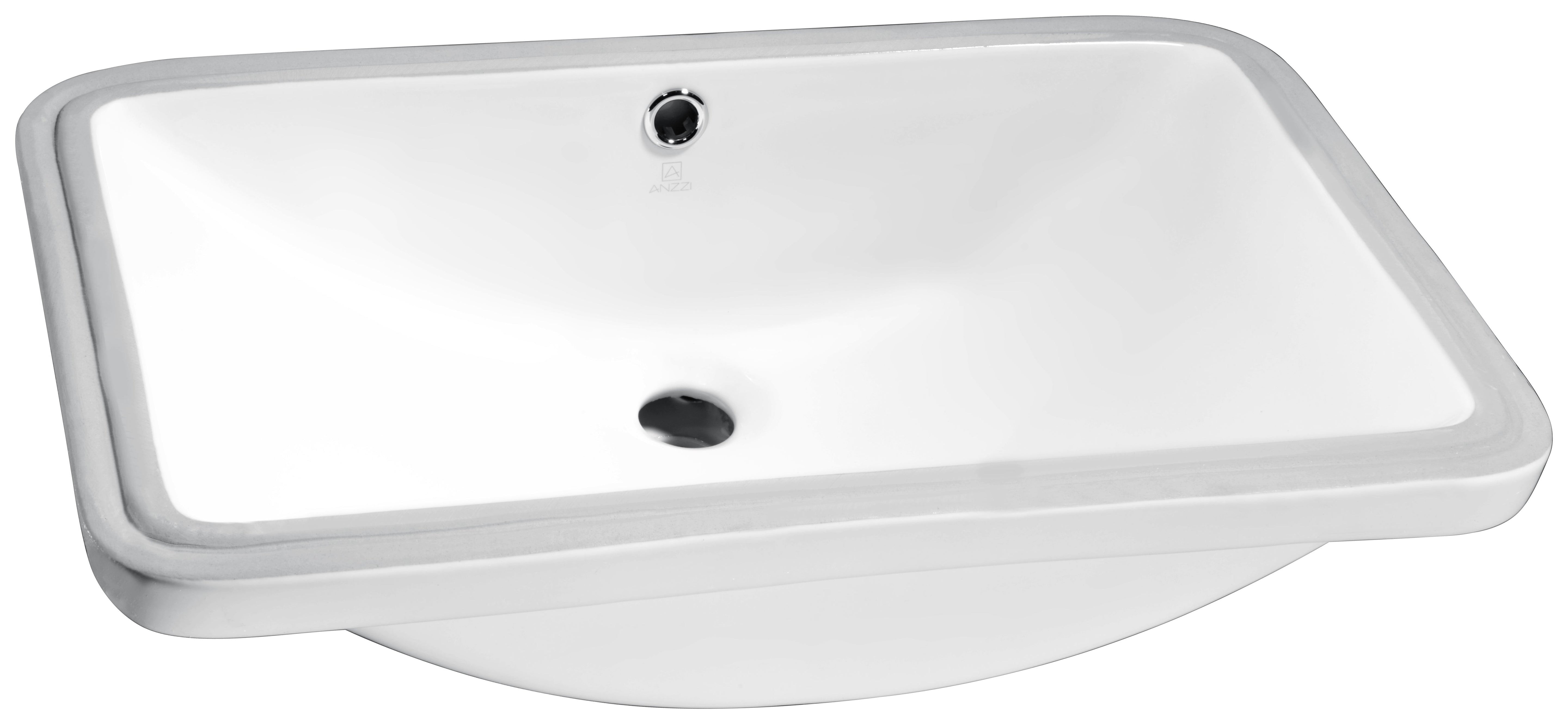 ANZZI  Lanmia Series 24 in. Ceramic Undermount Sink Basin ANZZI