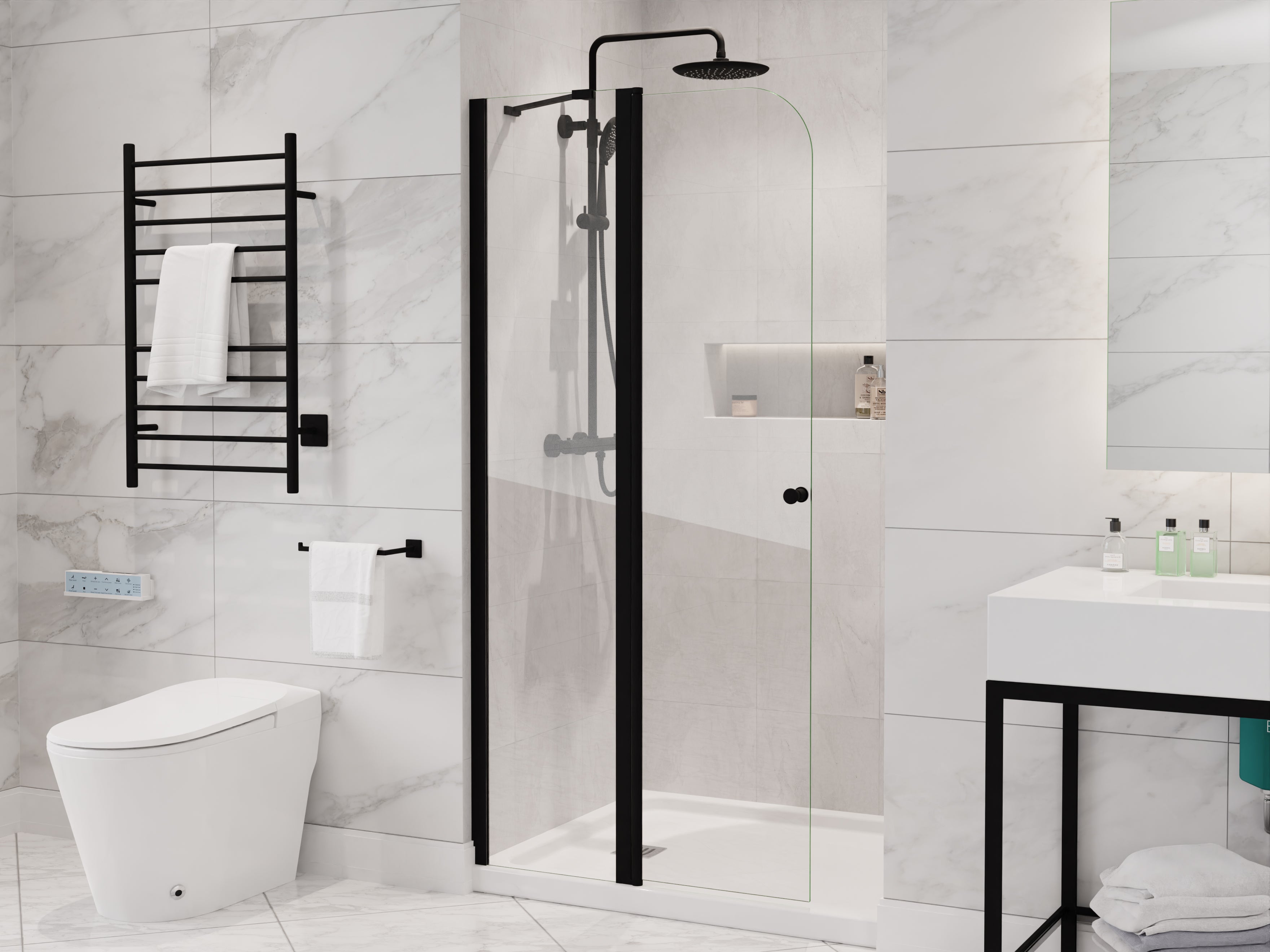 ANZZI Romance 72-in. x 33.5-in. Frameless Swinging Shower Door ANZZI