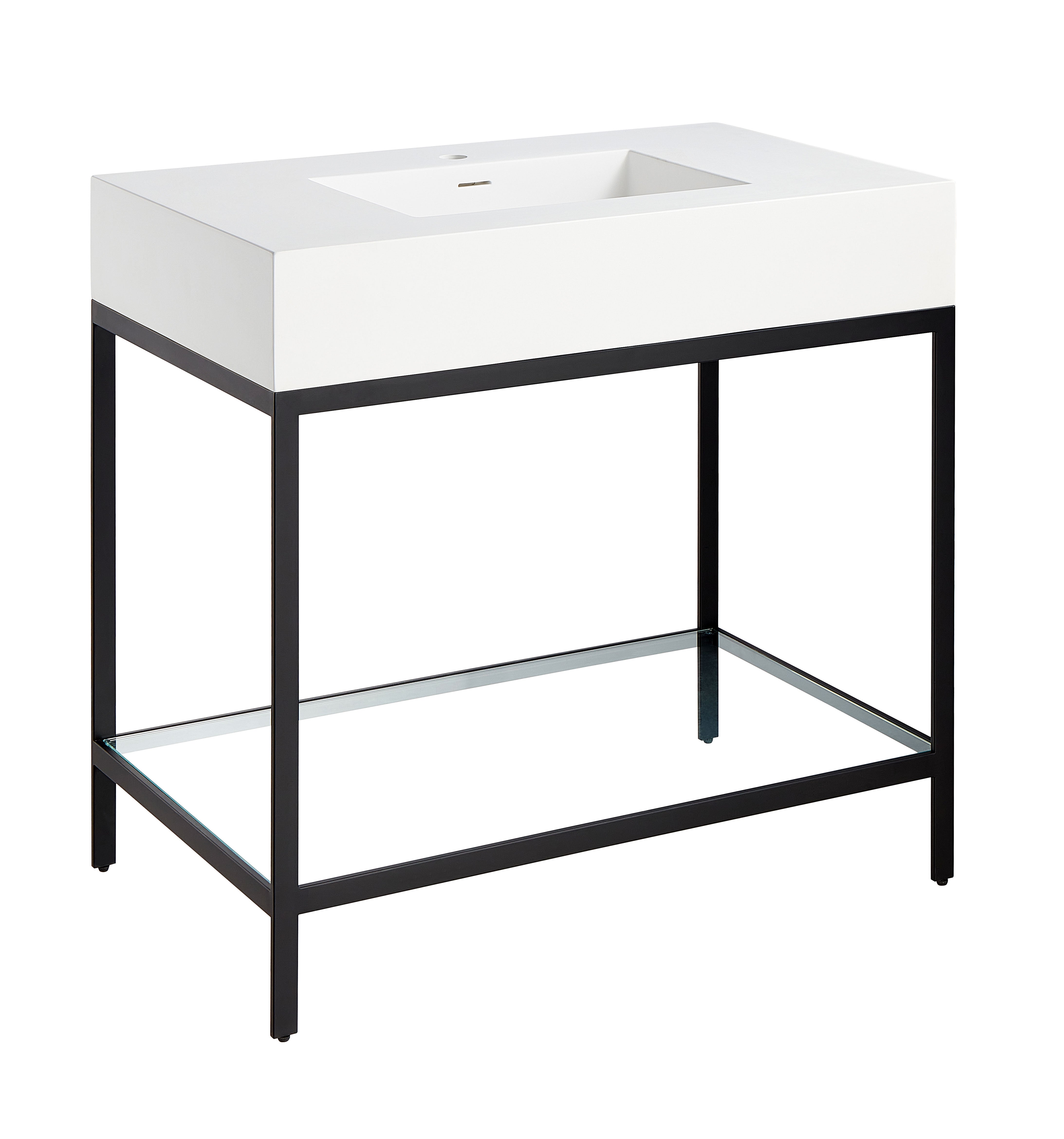 ANZZI  Ventura 36 in. Console Sink with Matte White Counter Top ANZZI
