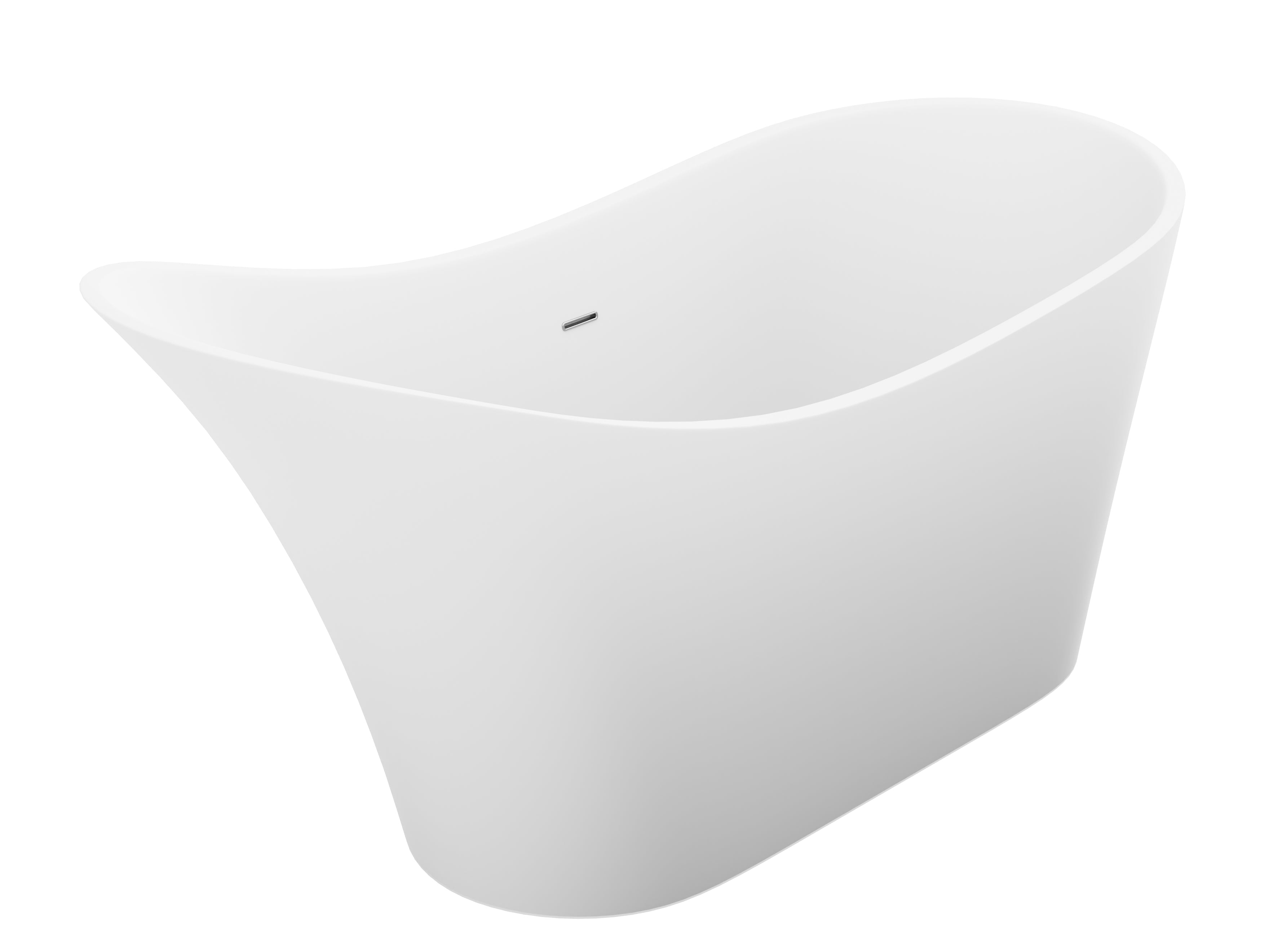 ANZZI  Tuasavi 5.6 ft. Solid Surface Center Drain Freestanding Bathtub ANZZI