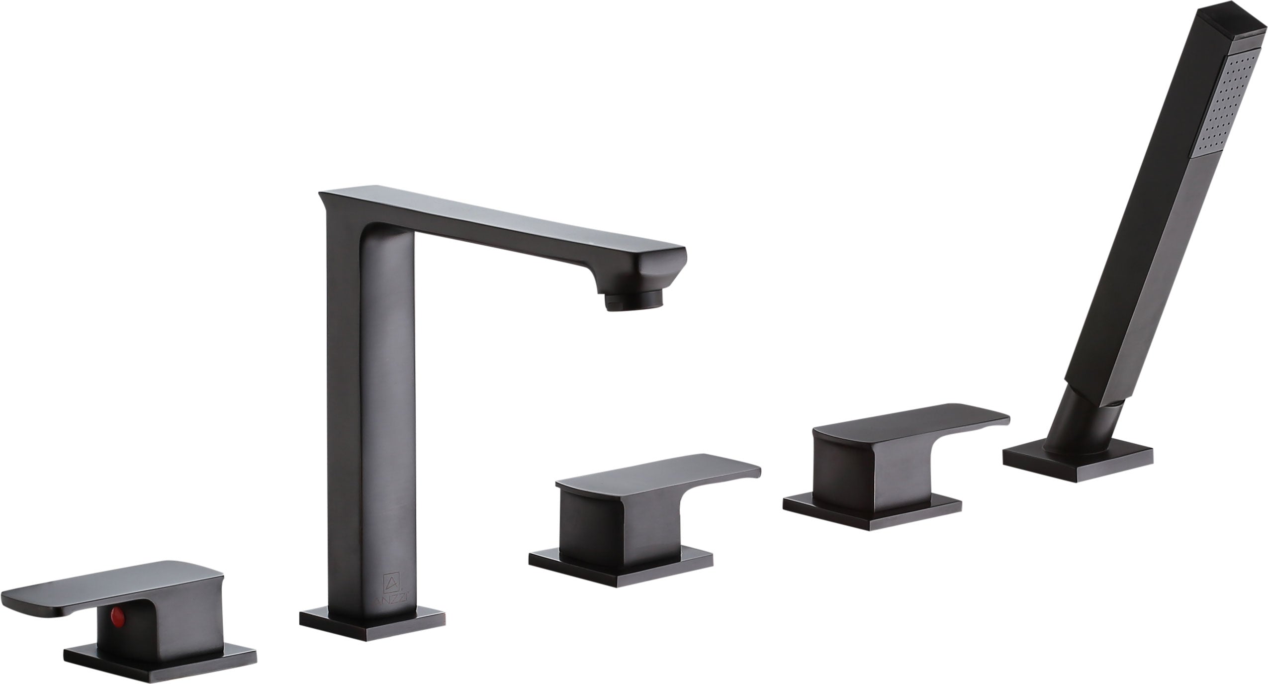 ANZZI  Shore 3-Handle Deck-Mount Roman Tub Faucet with Handheld Sprayer ANZZI