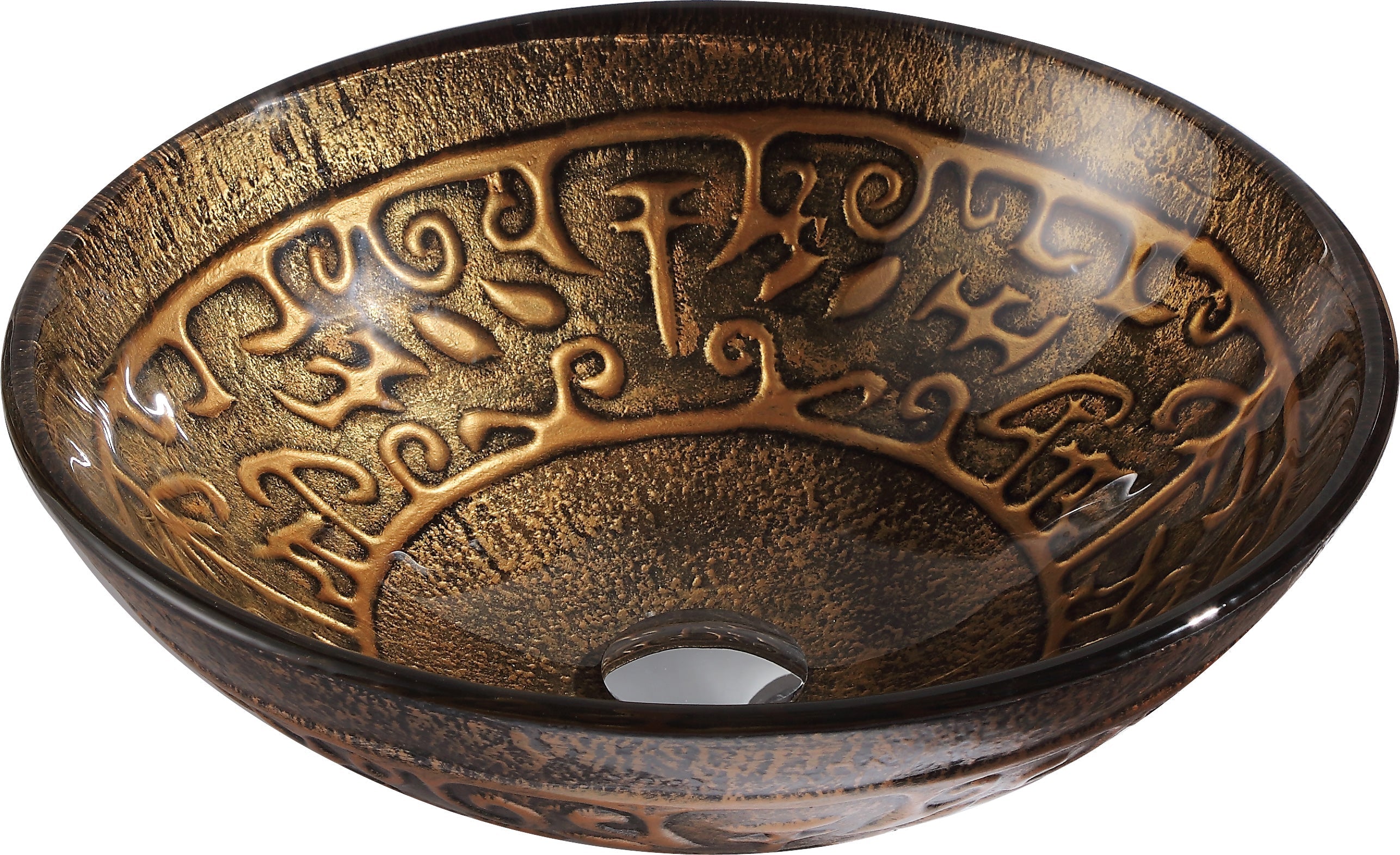 ANZZI Alto Series Deco-Glass Vessel Sink in Lustrous Brown ANZZI