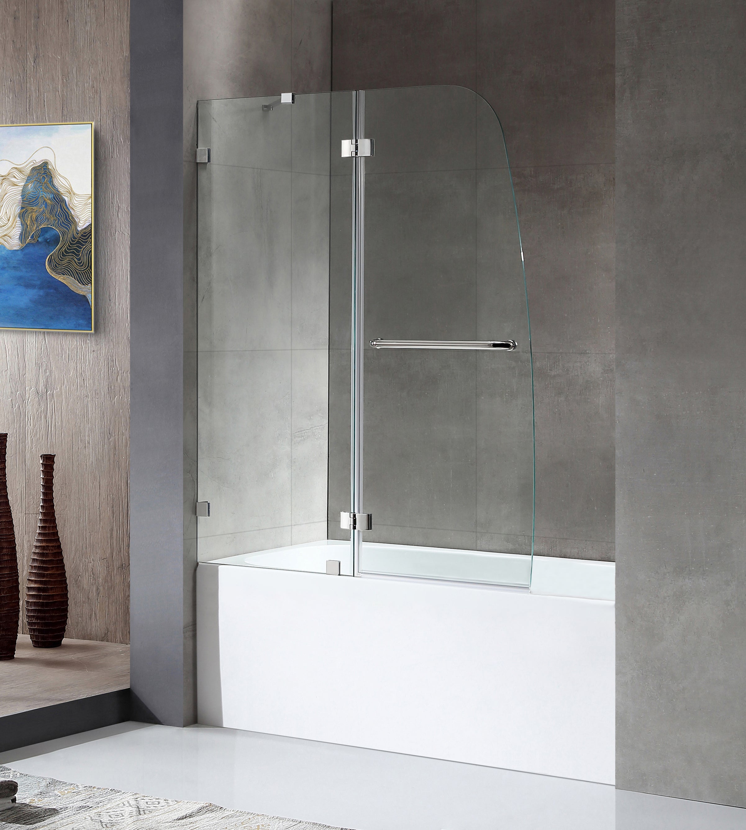 ANZZI Series 48 in. by 58 in. Frameless Hinged Tub Door ANZZI