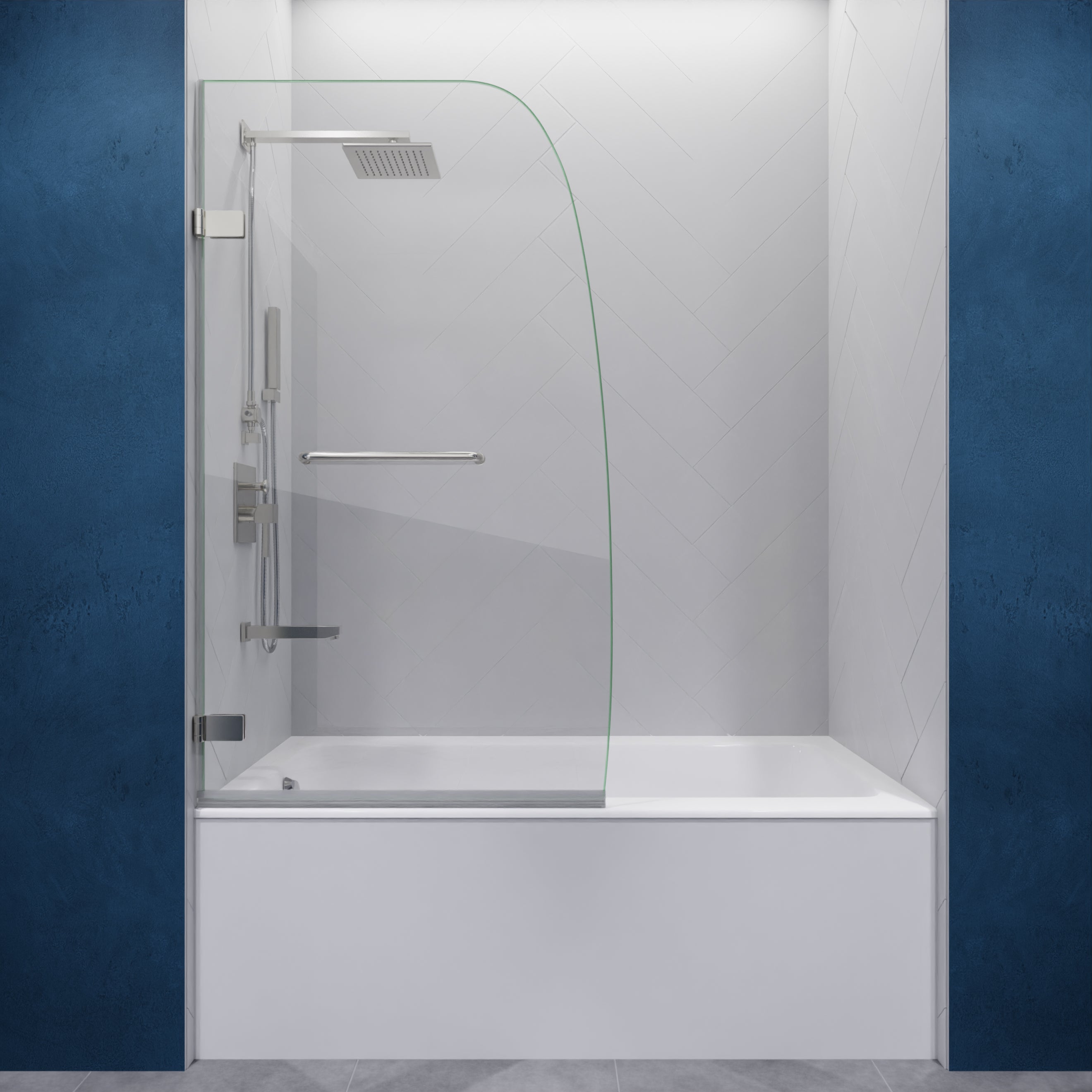 ANZZI  Vensea Series 31.5 in. by 56 in. Frameless Hinged Tub Door ANZZI