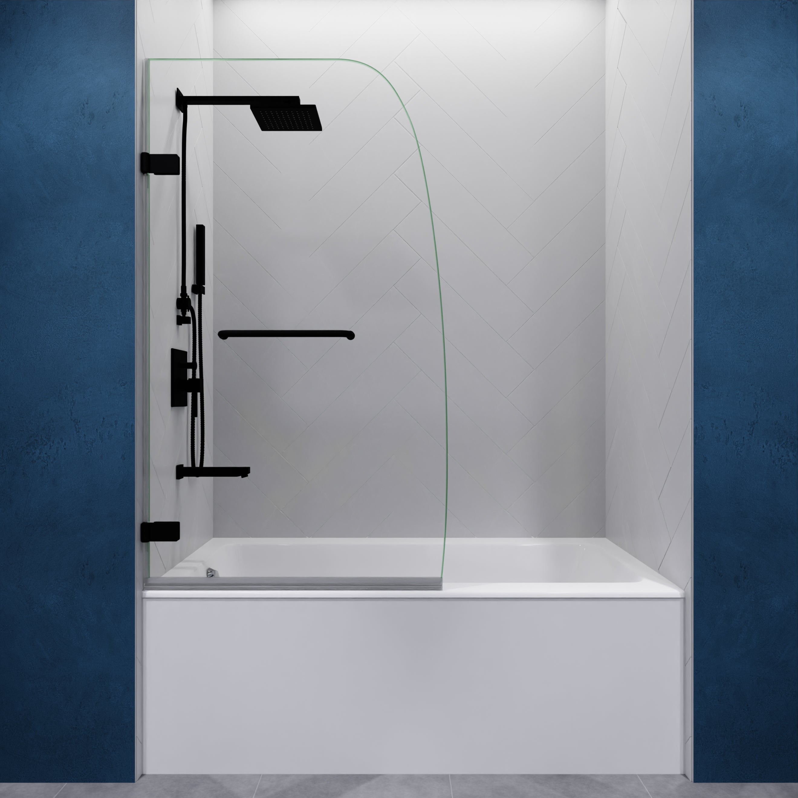 ANZZI  Vensea Series 31.5 in. by 56 in. Frameless Hinged Tub Door ANZZI