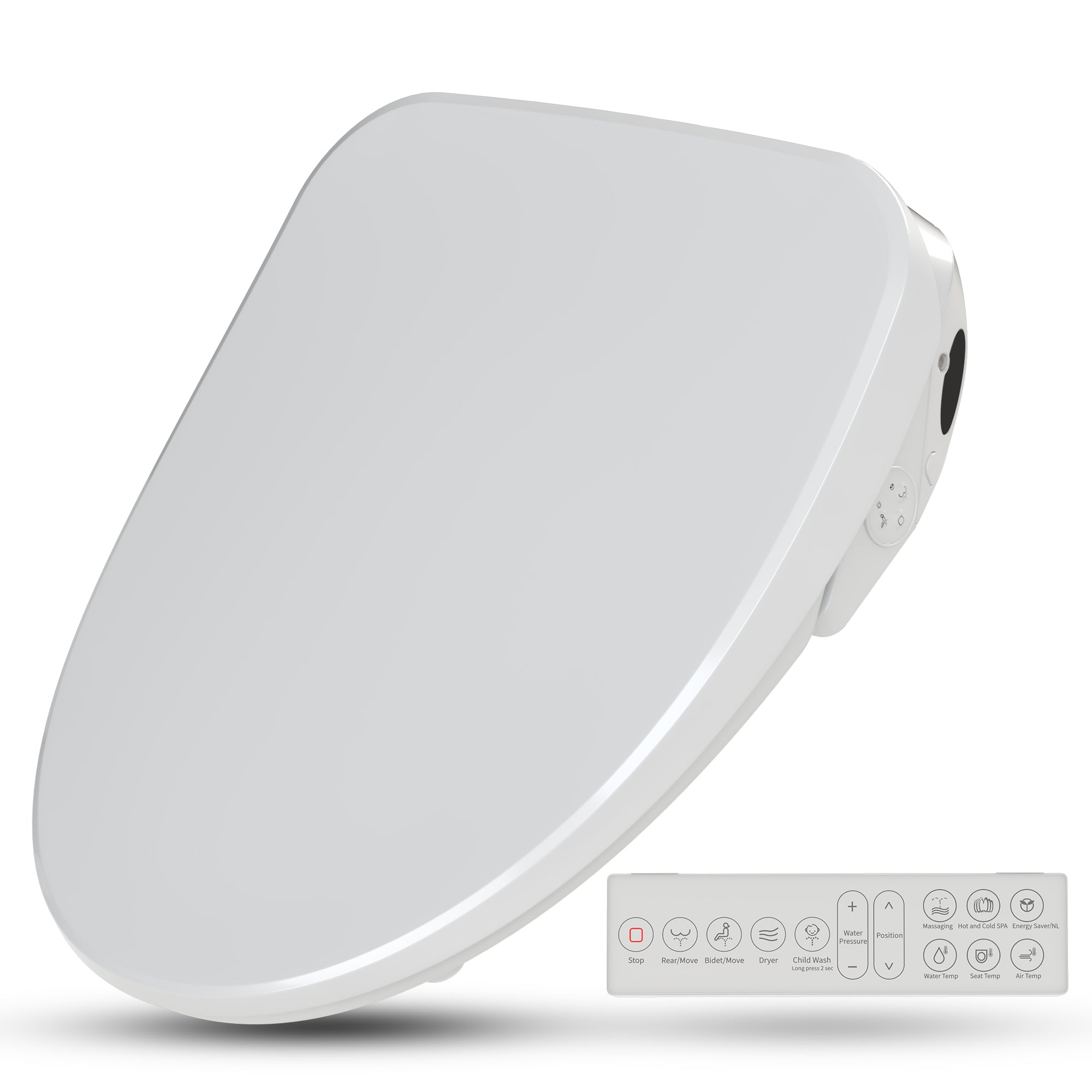 ANZZI  Dive Smart Electric Bidet Toilet Seat with Remote Control, Heated Seat, Air Purifier, and Deodorizer ANZZI