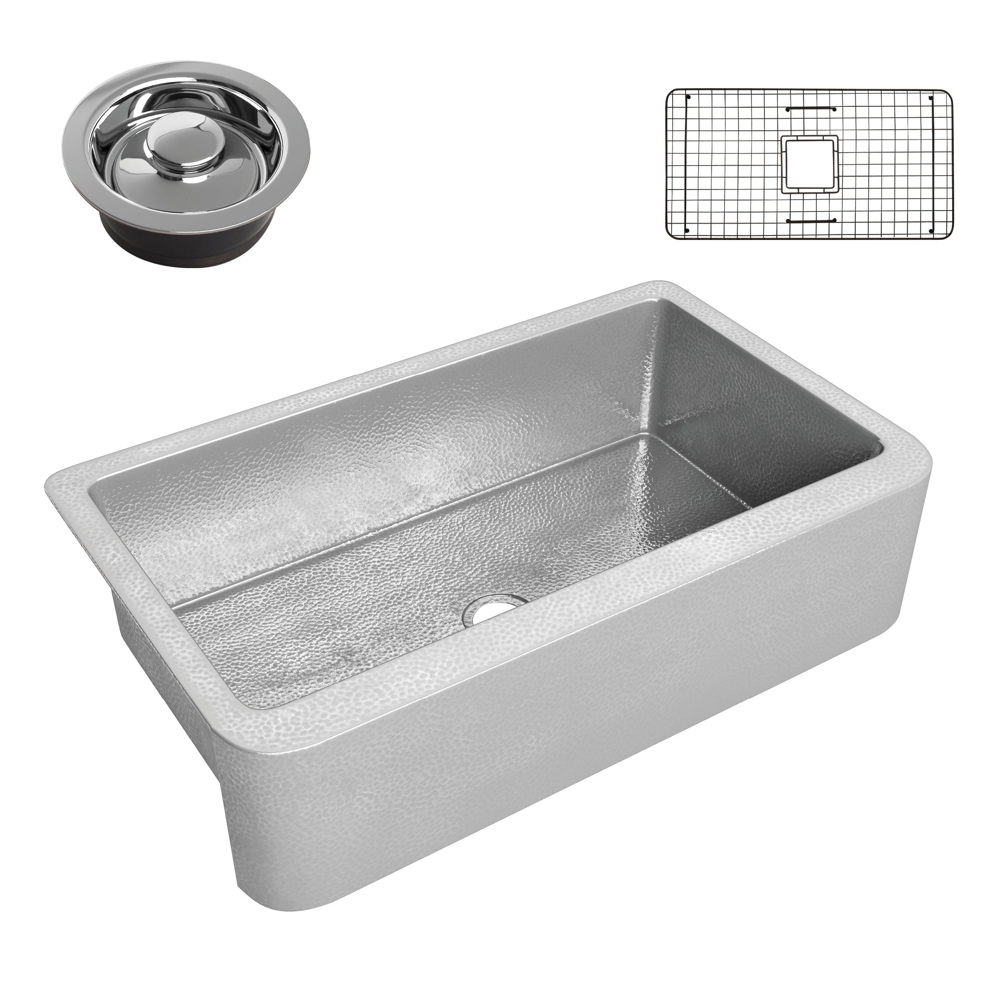 ANZZI  Parthia Farmhouse Handmade Copper 36 in. 0-Hole Single Bowl Kitchen Sink ANZZI