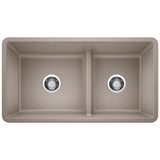 Blanco Precis SILGRANIT 33" 60/40 Reversible Double Bowl Undermount Kitchen Sink with Low Divide Blanco