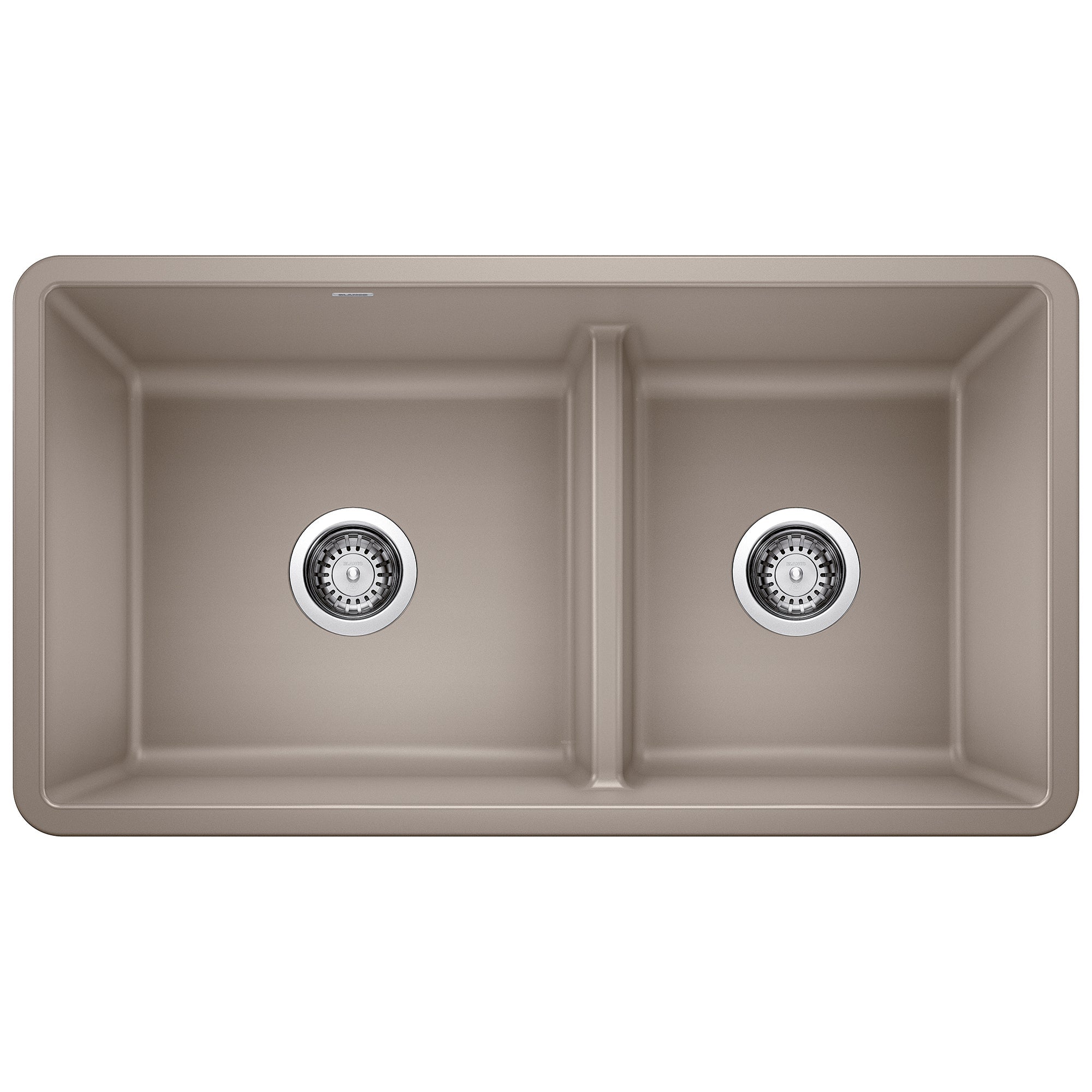 Blanco Precis SILGRANIT 33" 60/40 Reversible Double Bowl Undermount Kitchen Sink with Low Divide BLANCO