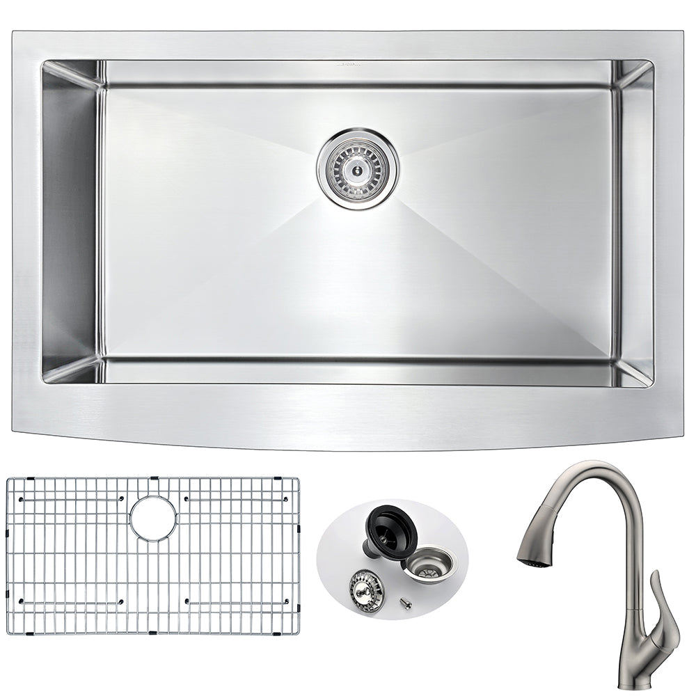 ANZZI  Elysian Farmhouse 32 in. Kitchen Sink with Accent Faucet ANZZI