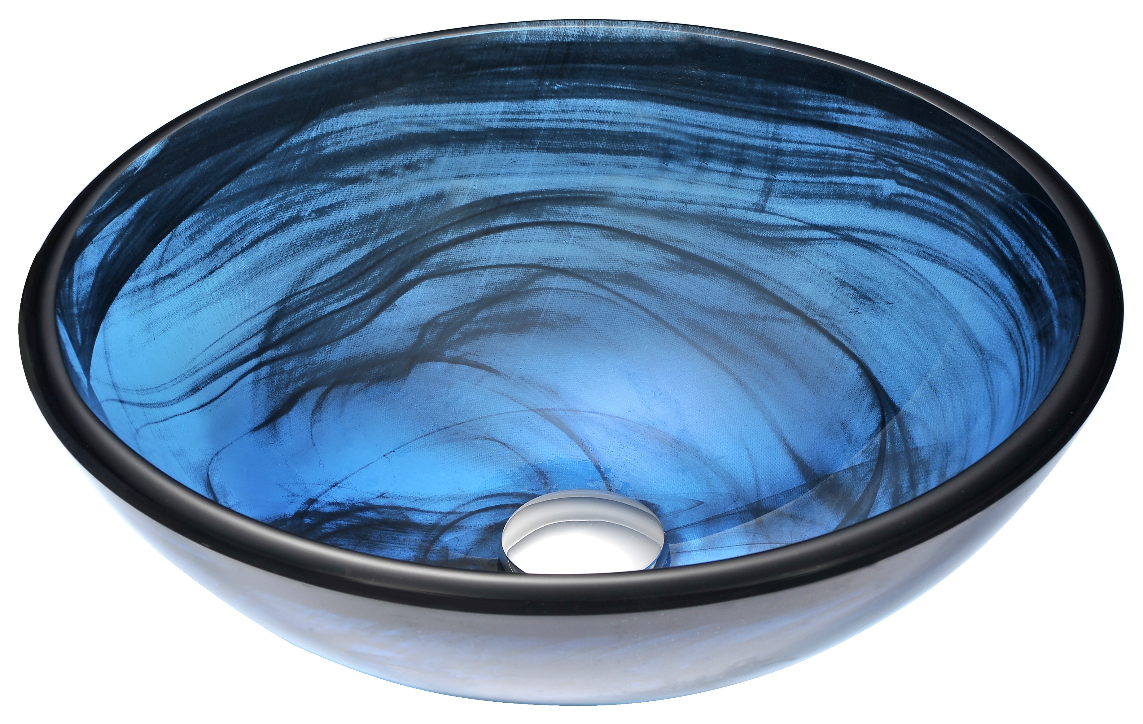 ANZZI  Thalu Series Deco-Glass Vessel Sink in Sapphire Wisp ANZZI
