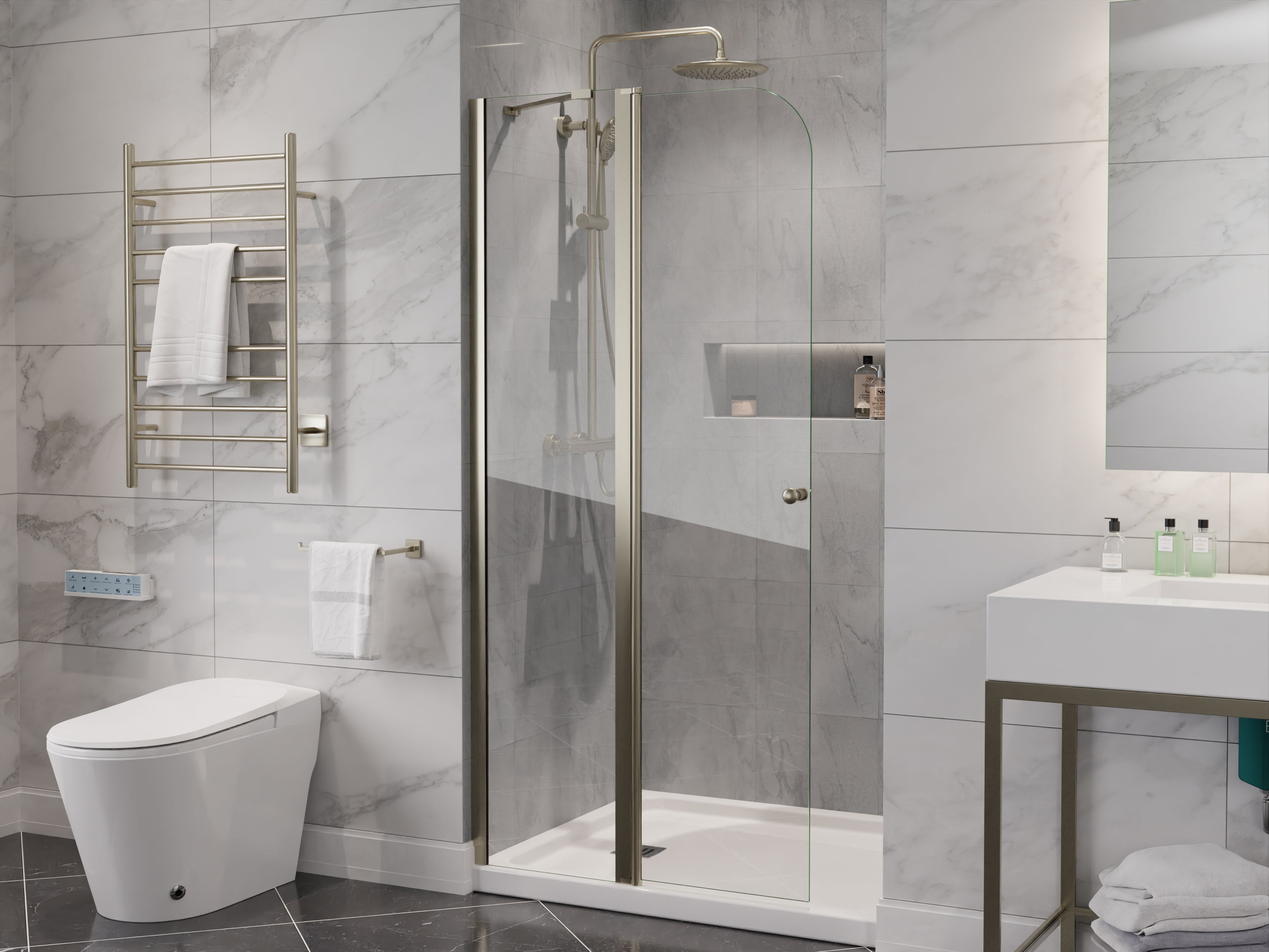 ANZZI Romance 72-in. x 33.5-in. Frameless Swinging Shower Door ANZZI