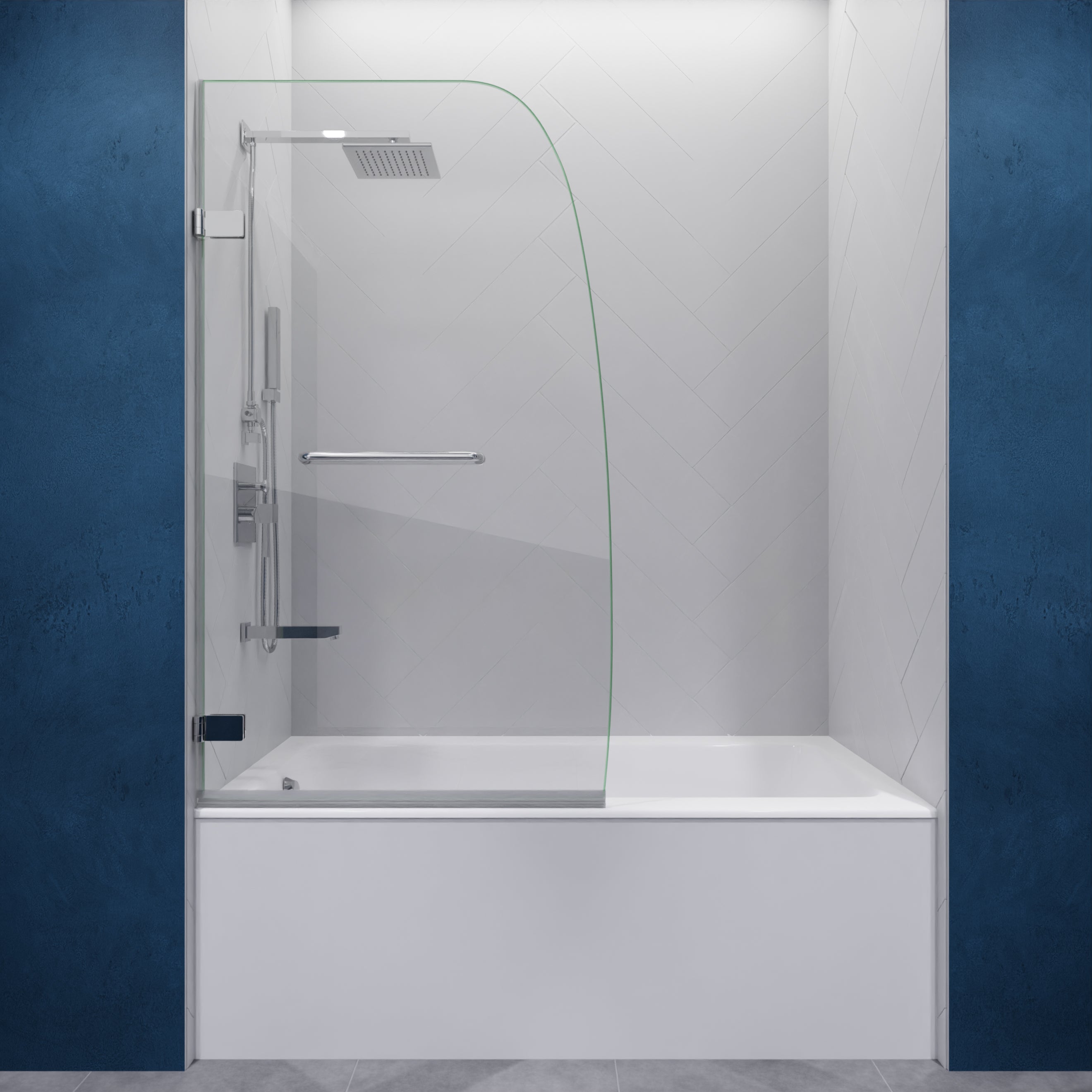 ANZZI  Vensea Series 31.5 in. by 56 in. Frameless Hinged Tub Door ANZZI
