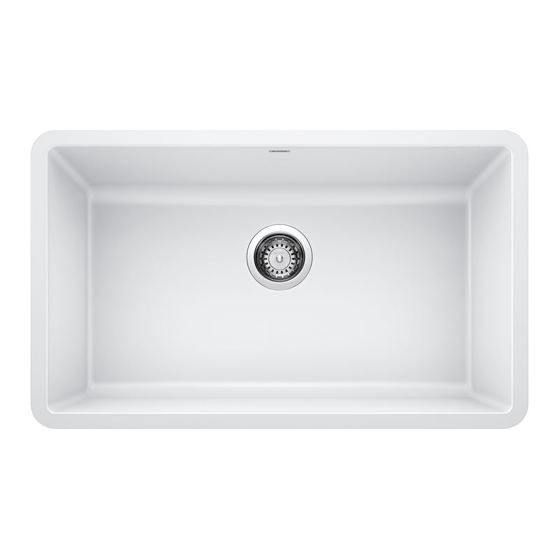 Blanco Precis SILGRANIT 30" Single Bowl Undermount Kitchen Sink Blanco