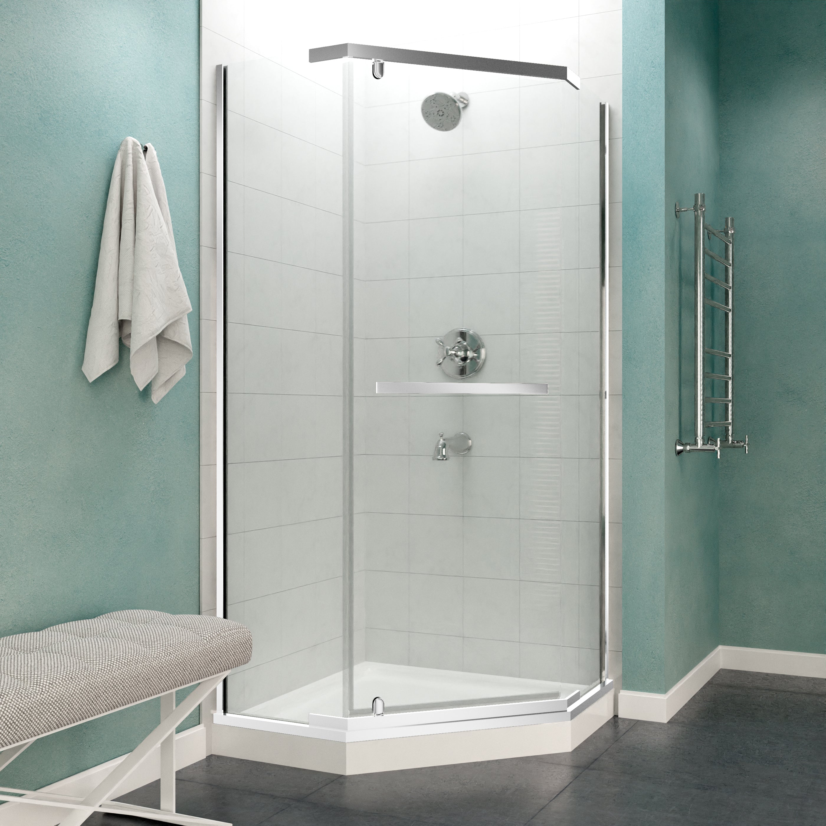 ANZZI  Castle Series 49 in. x 72 in. Semi-Frameless Shower Door with TSUNAMI GUARD ANZZI