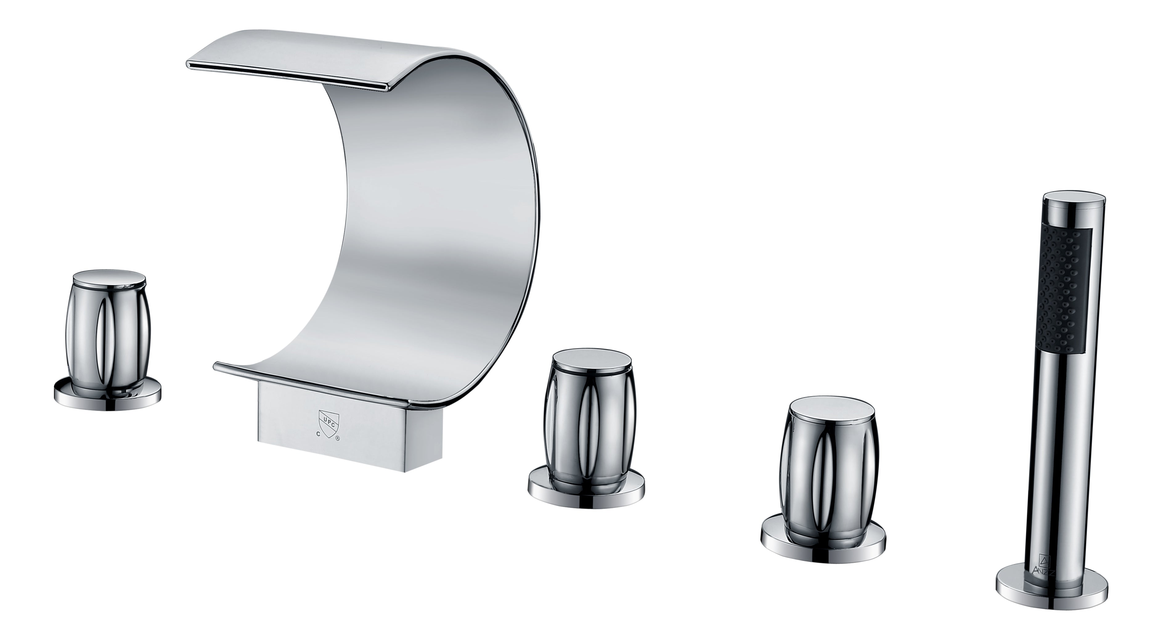 ANZZI  Ribbon 3-Handle Deck-Mount Roman Tub Faucet ANZZI