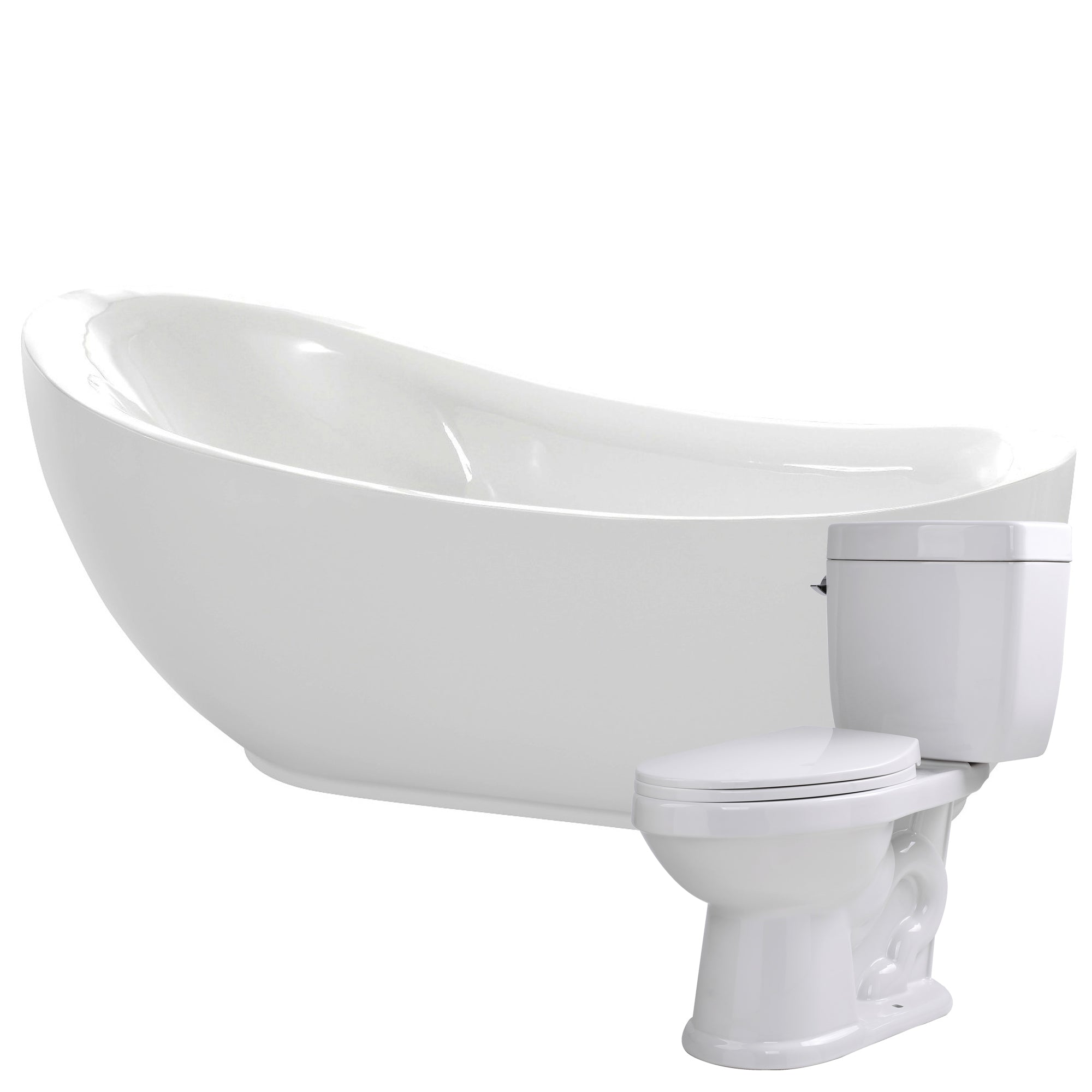 ANZZI  Talyah 71 in. Acrylic Soaking Bathtub with Talos 2-piece 1.6 GPF Single Flush Toilet ANZZI
