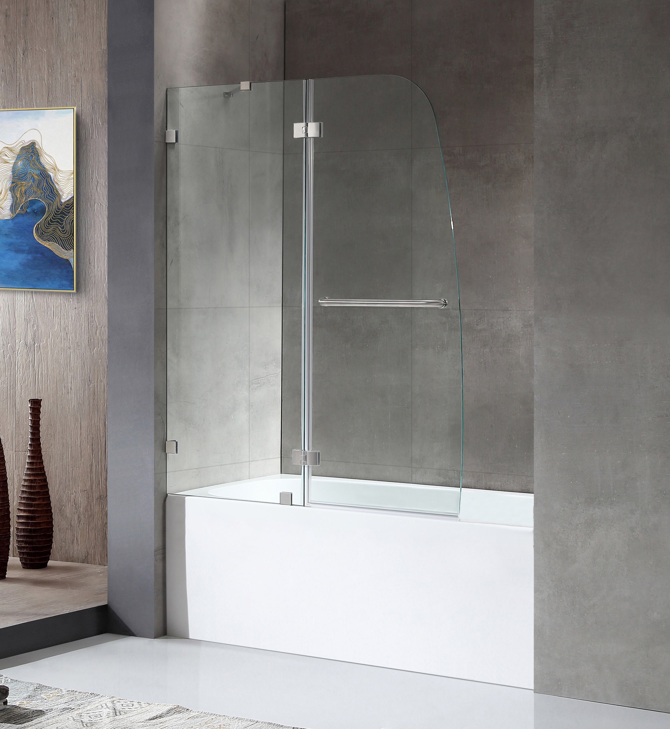 ANZZI Series 48 in. by 58 in. Frameless Hinged Tub Door ANZZI