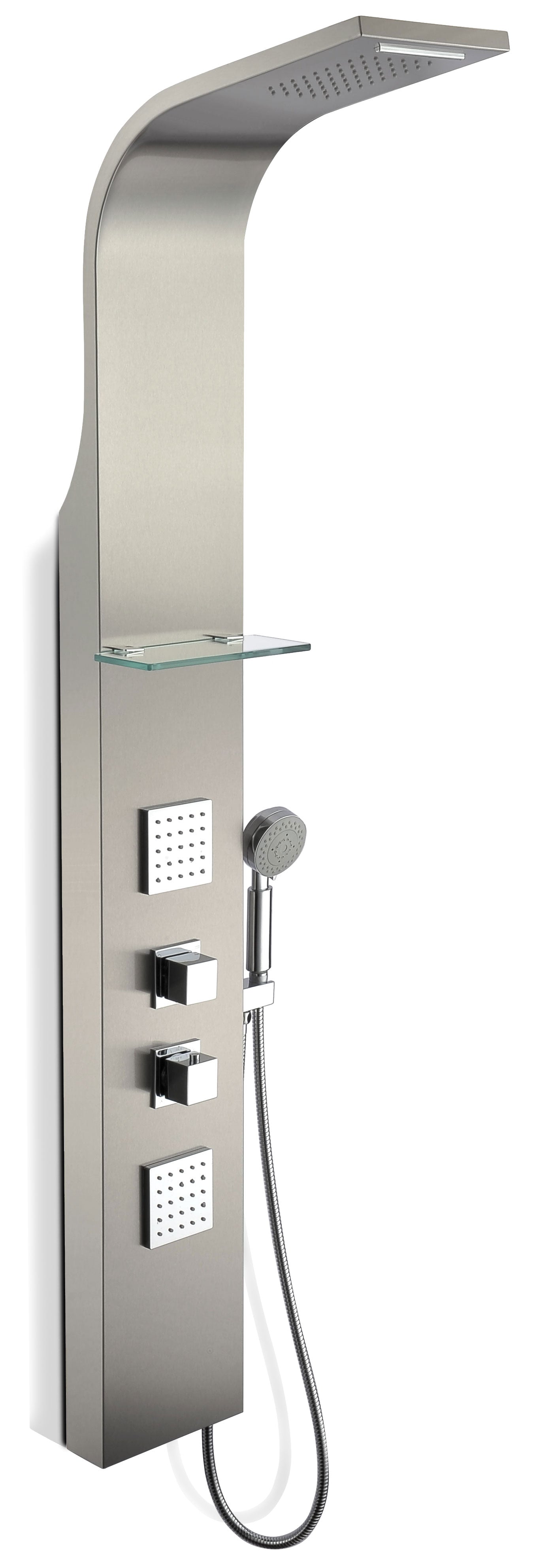 ANZZI  Niagara 64 in. 2-Jetted Shower Panel with Heavy Rain Shower and Spray Wand ANZZI