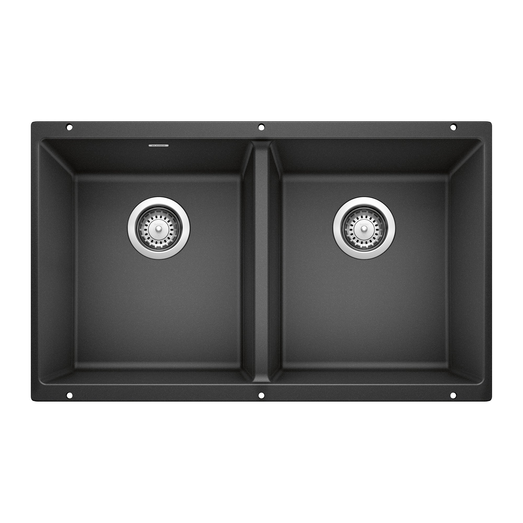 Blanco Precis SILGRANIT 29" 50/50 Double Bowl Undermount Kitchen Sink Blanco