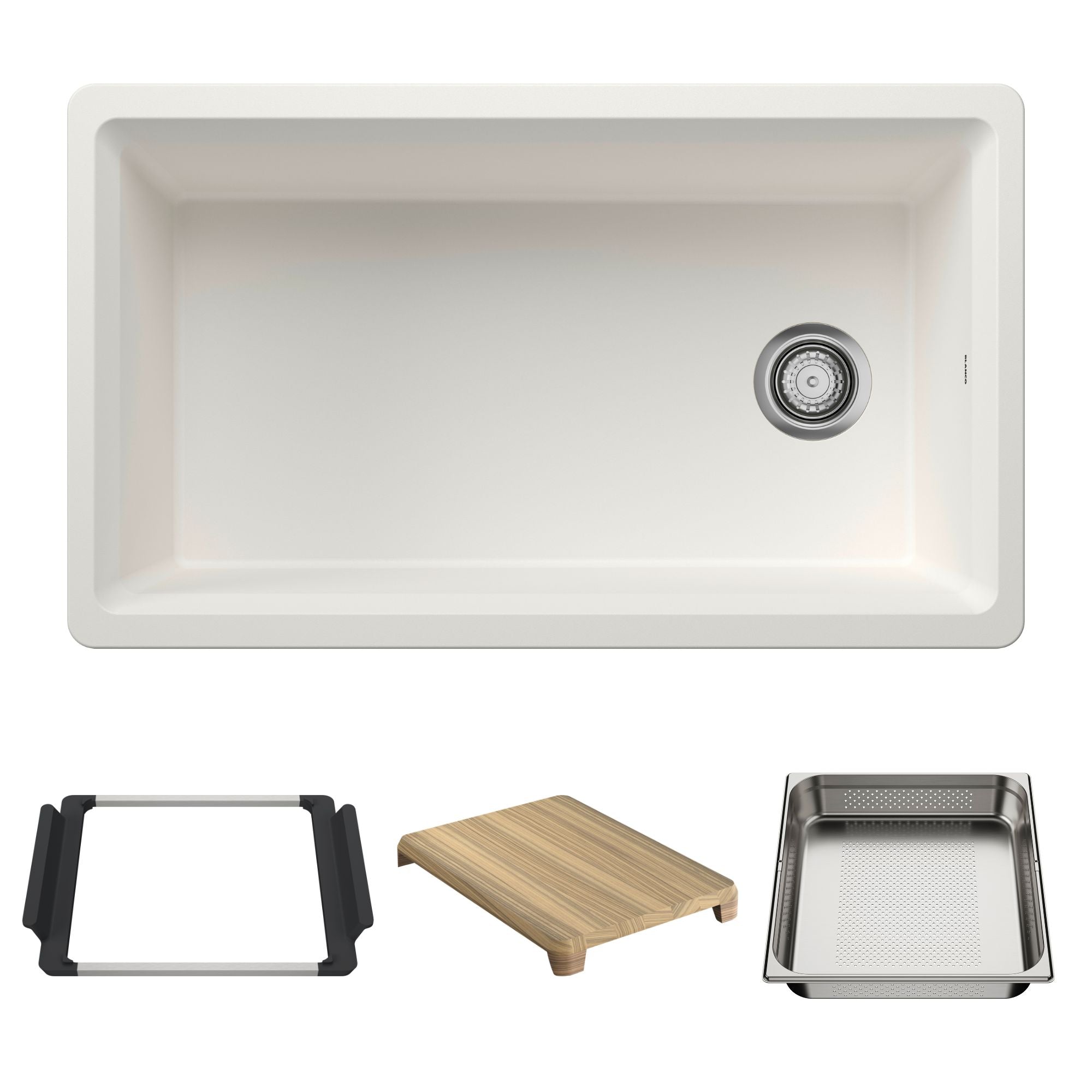Blanco Inteos SILGRANIT 33" Single Bowl Reversible Undermount Workstation Kitchen Sink BLANCO