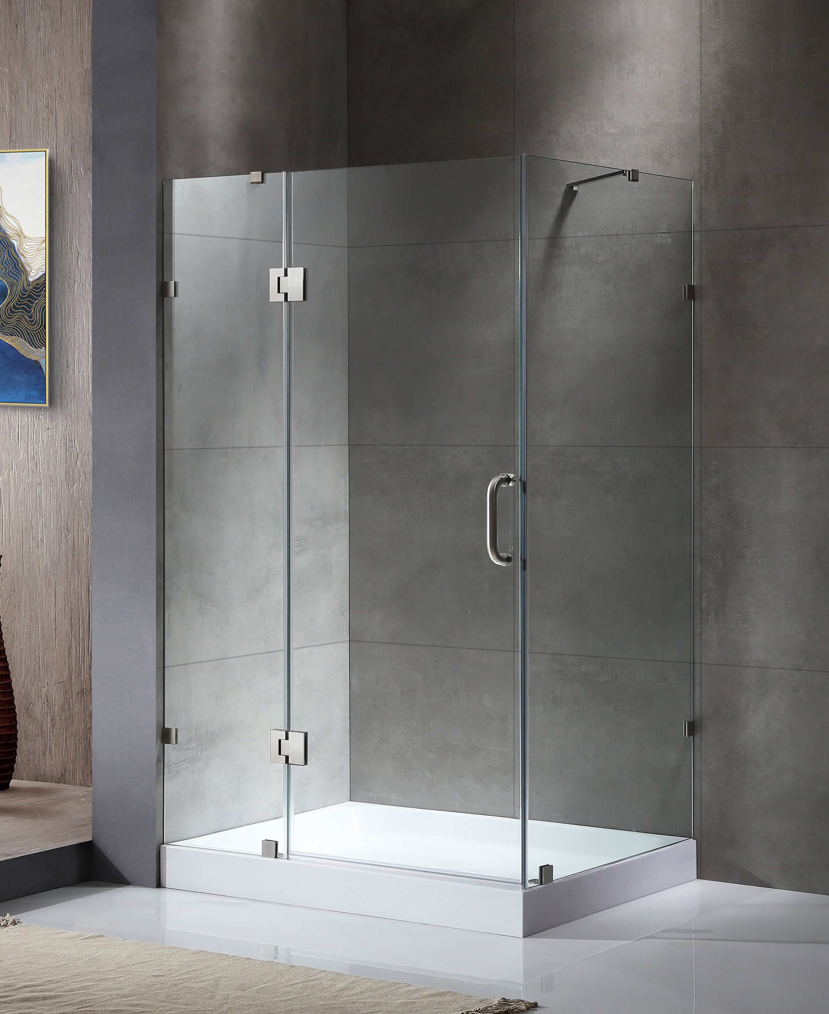 ANZZI  Archon 46 in. x 72 in. Framed Hinged Shower Door with Port 36 x 48 in. Shower Base ANZZI