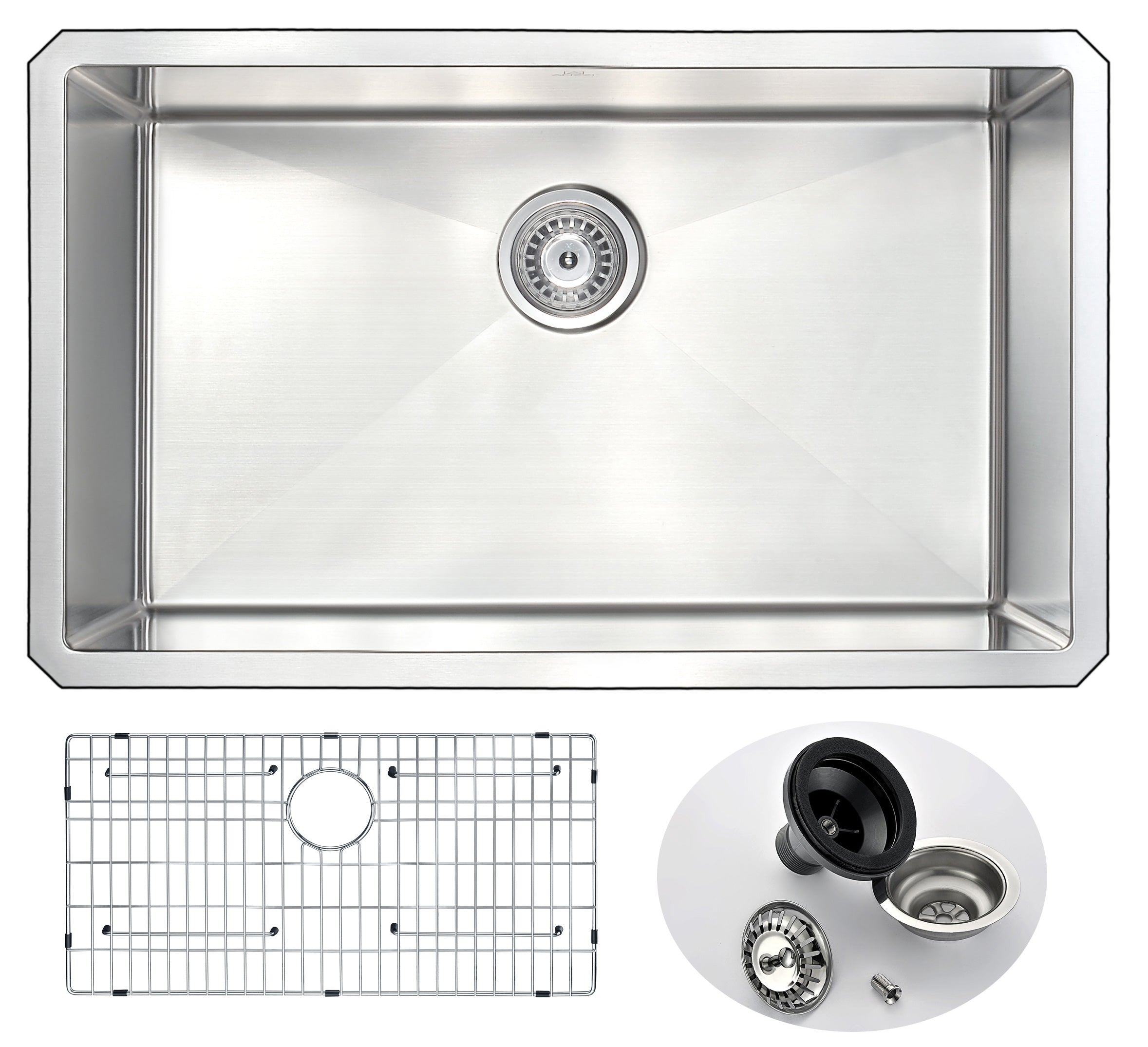 ANZZI  Vanguard Undermount Stainless Steel 30 in. 0-Hole Single Bowl Kitchen Sink ANZZI