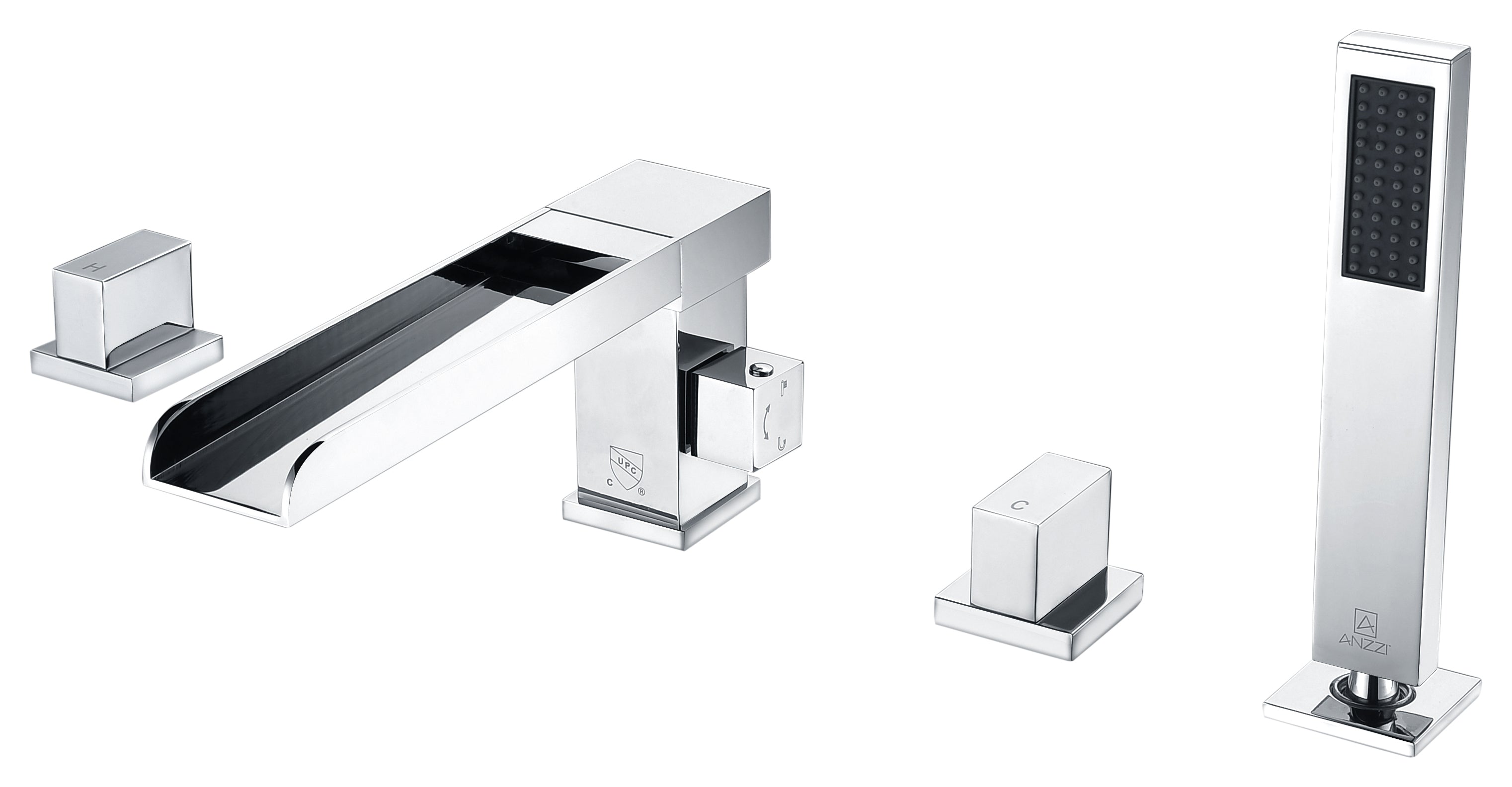 ANZZI  Glymur 2-Handle Deck-Mount Roman Tub Faucet ANZZI