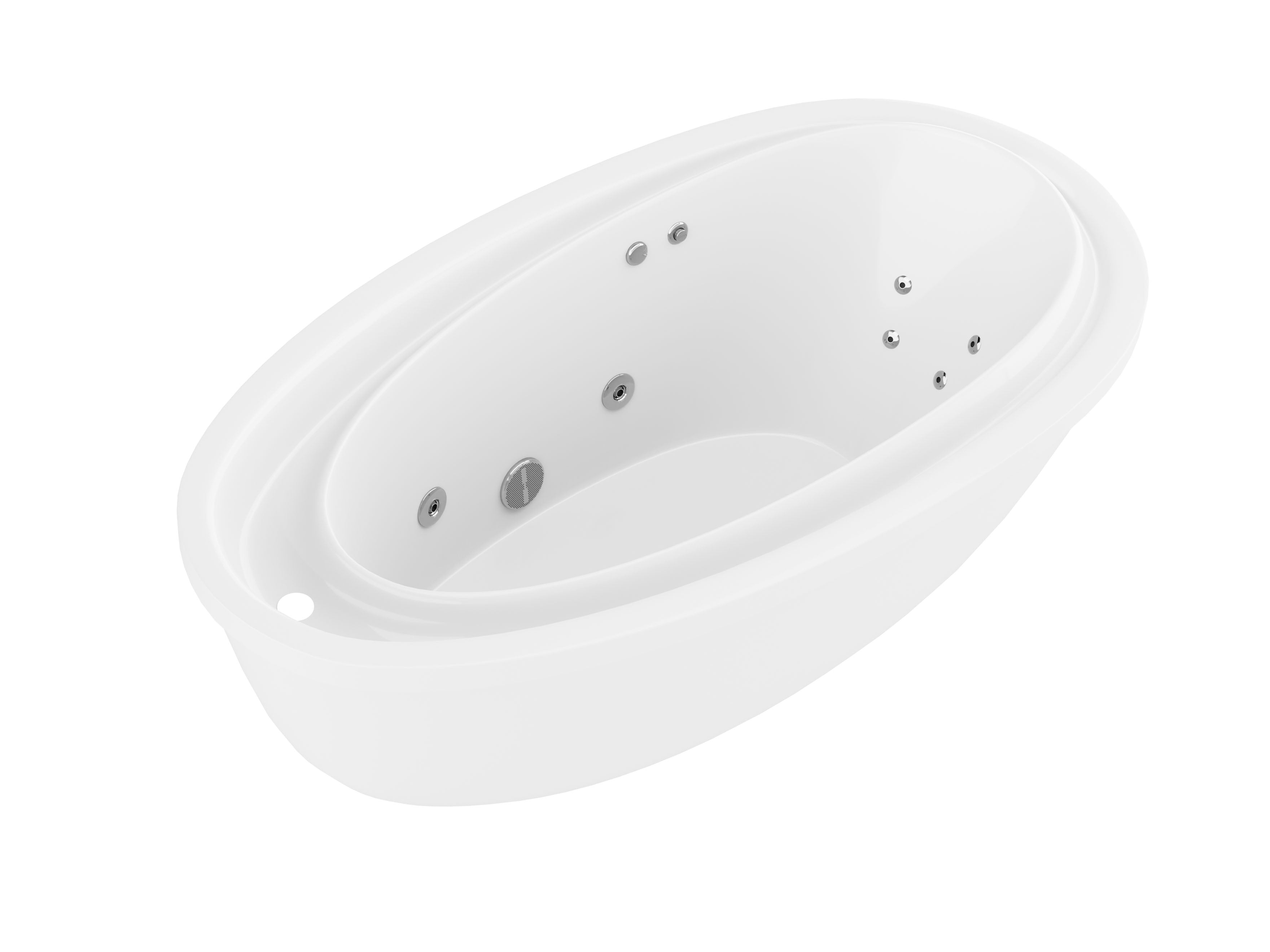 ANZZI  Leni 5.9 ft. Jetted Whirlpool Tub with Reversible Drain ANZZI