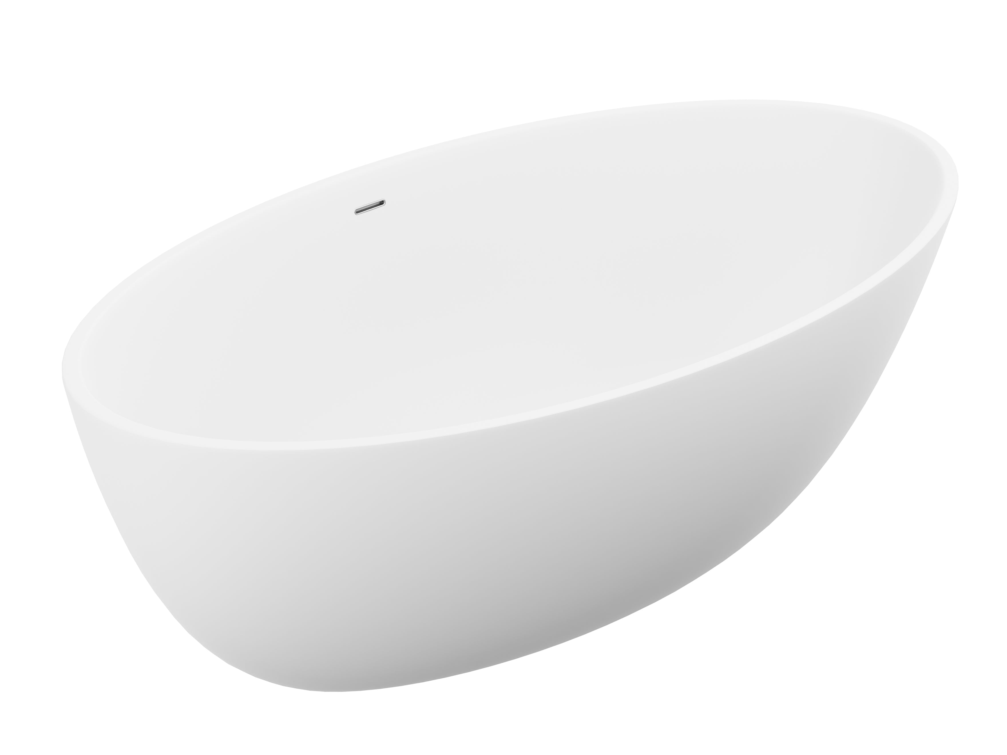 ANZZI  Cestino 5.5 ft. Solid Surface Center Drain Freestanding Bathtub ANZZI