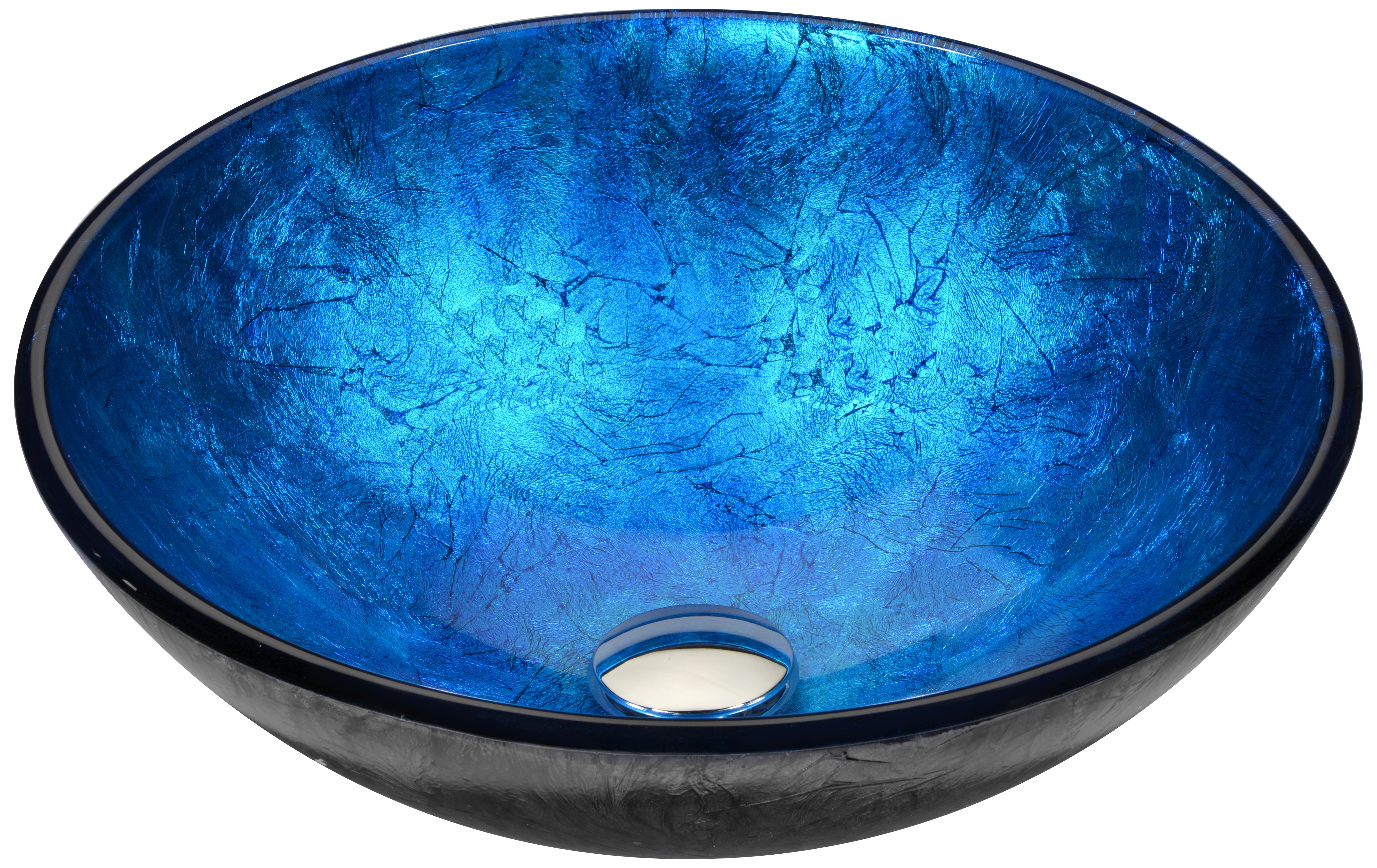 ANZZI  Arc Series Vessel Sink in Frosted Blue ANZZI