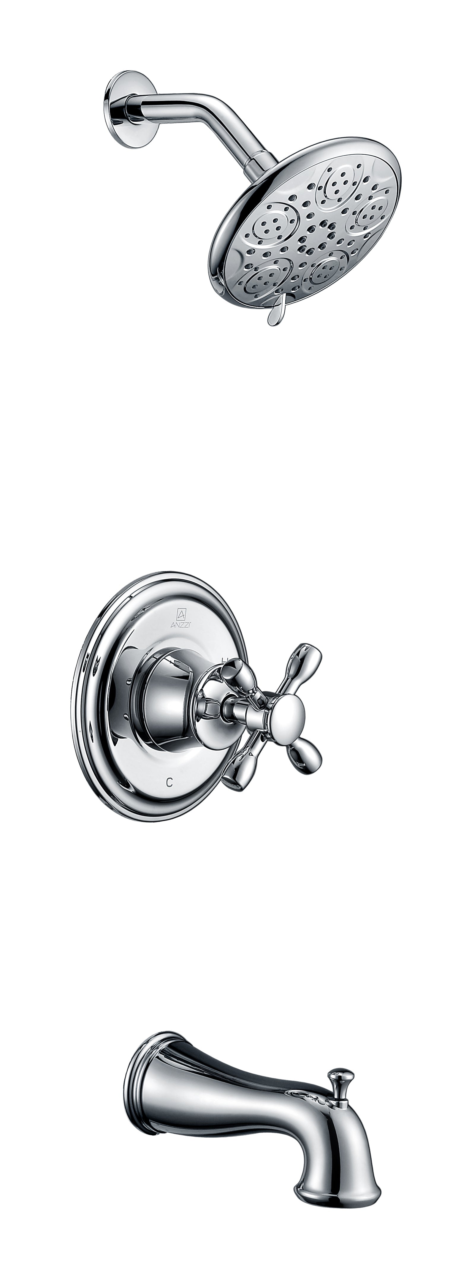 ANZZI  Mesto Series 1-Handle 2-Spray Tub and Shower Faucet ANZZI