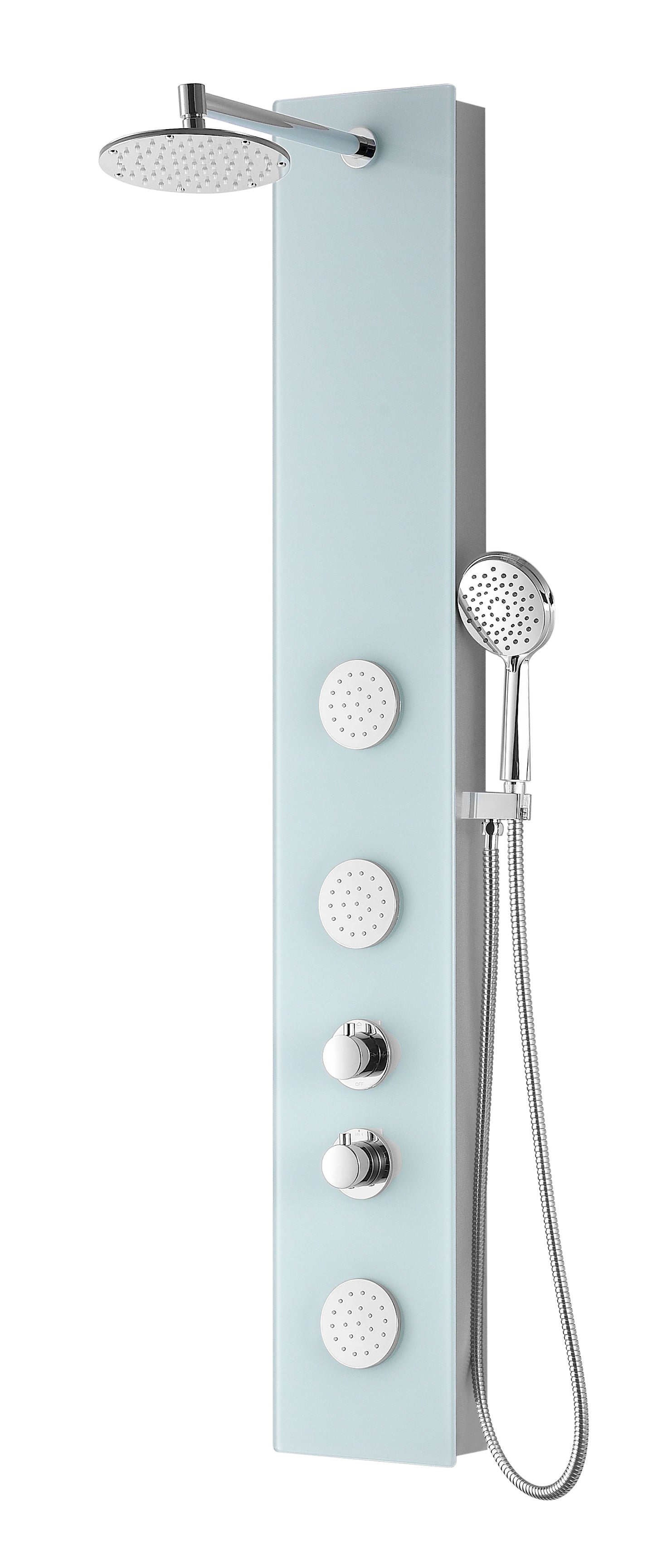ANZZI  Titan Series 60 in. Full Body Shower Panel System with Heavy Rain Shower and Spray Wand ANZZI