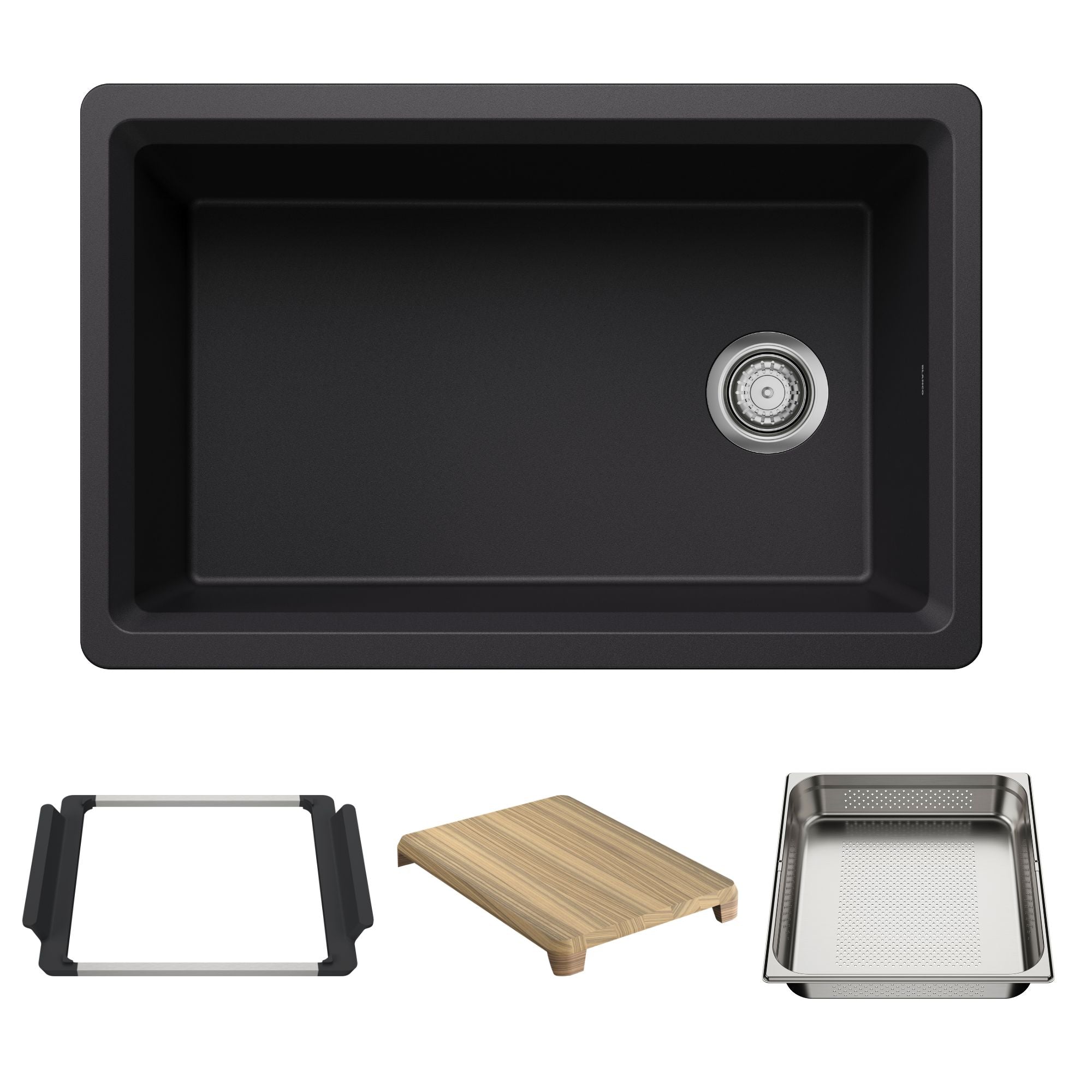 Blanco Inteos SILGRANIT 30" Single Bowl Reversible Undermount Workstation Kitchen Sink BLANCO